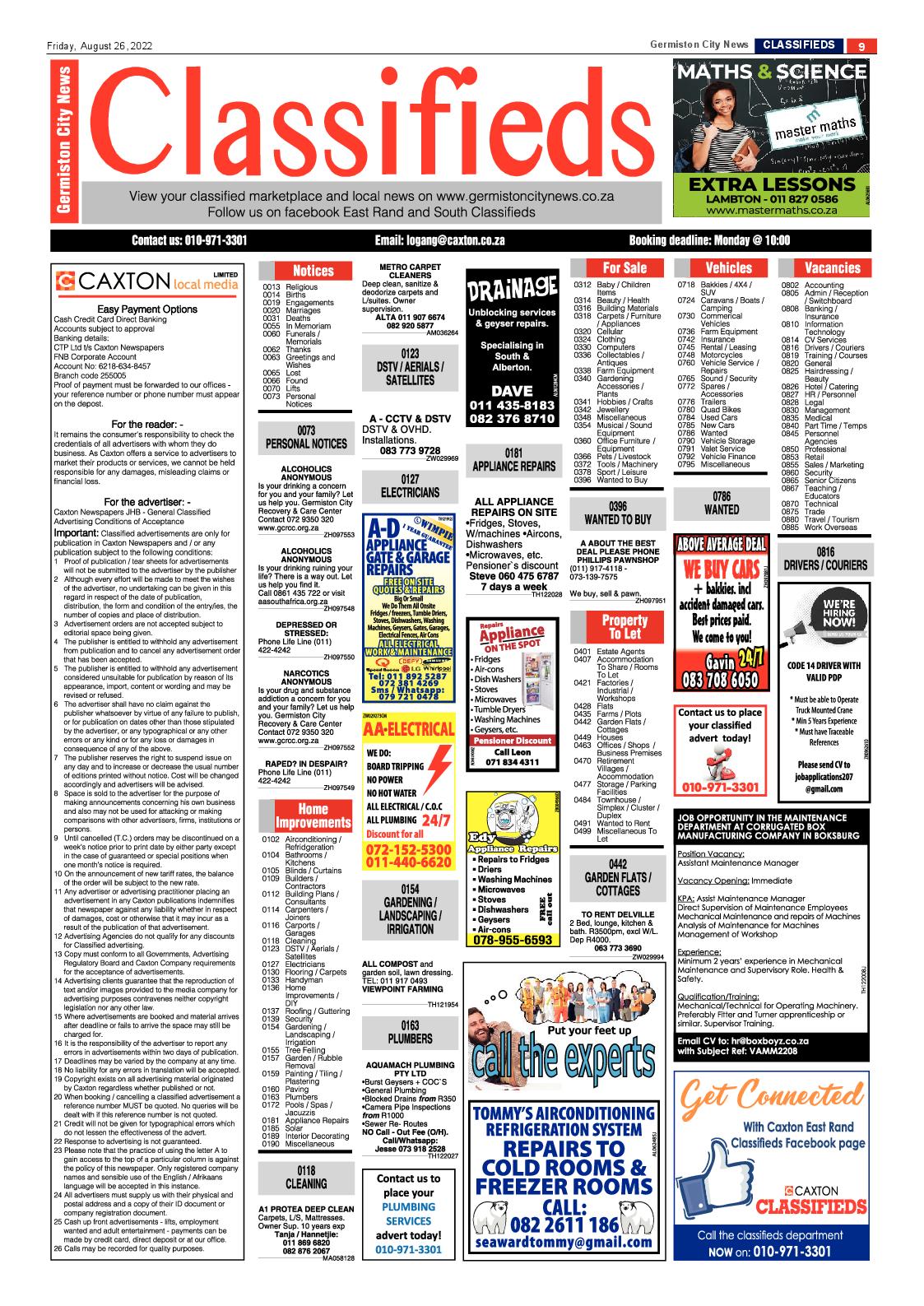 Germiston City News 26 August 2022 page 9