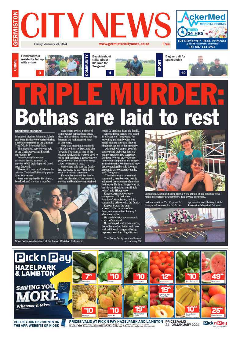 Germiston City News 26 January 2024 page 1