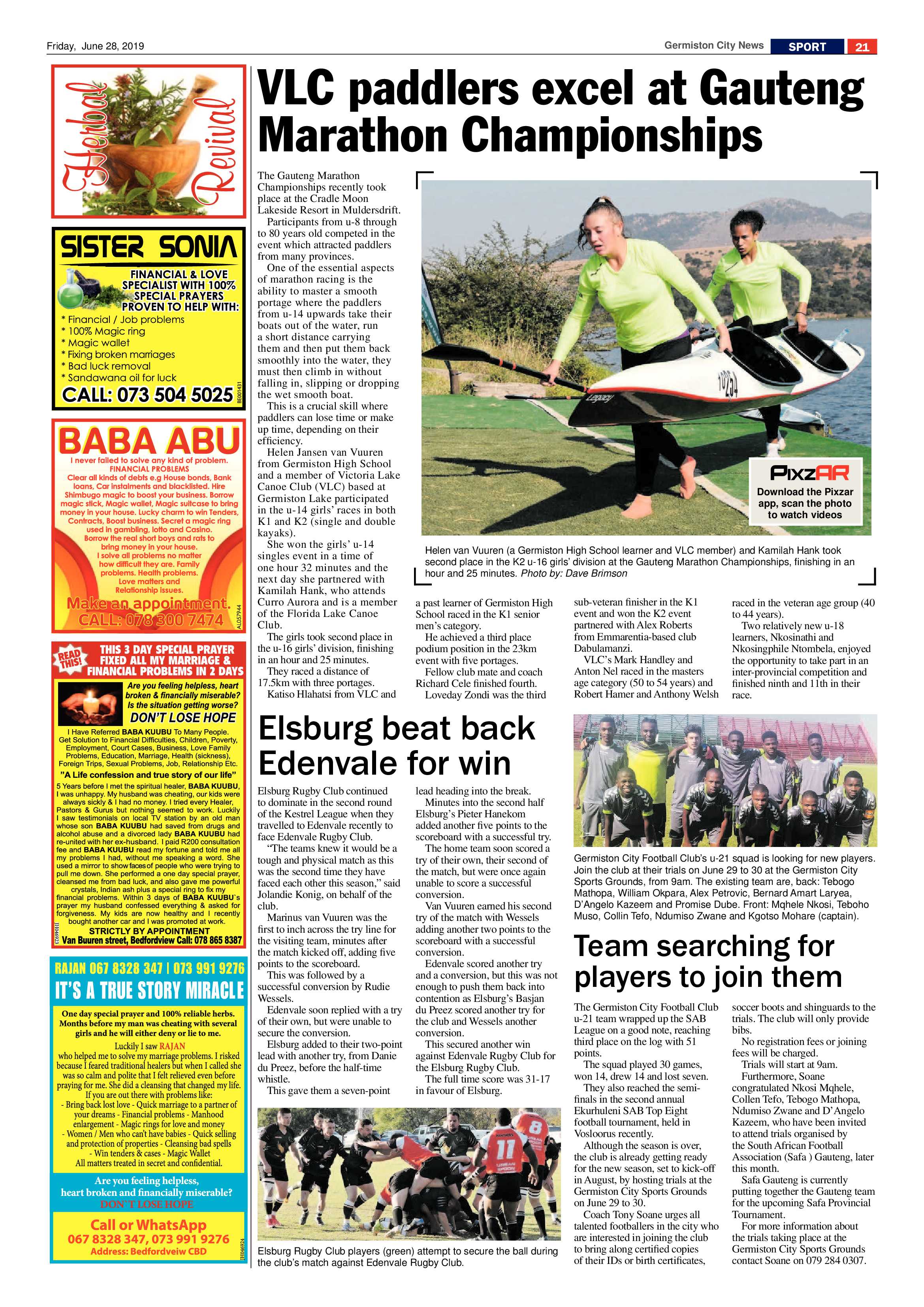 Germiston City News 26 June 2019 page 21
