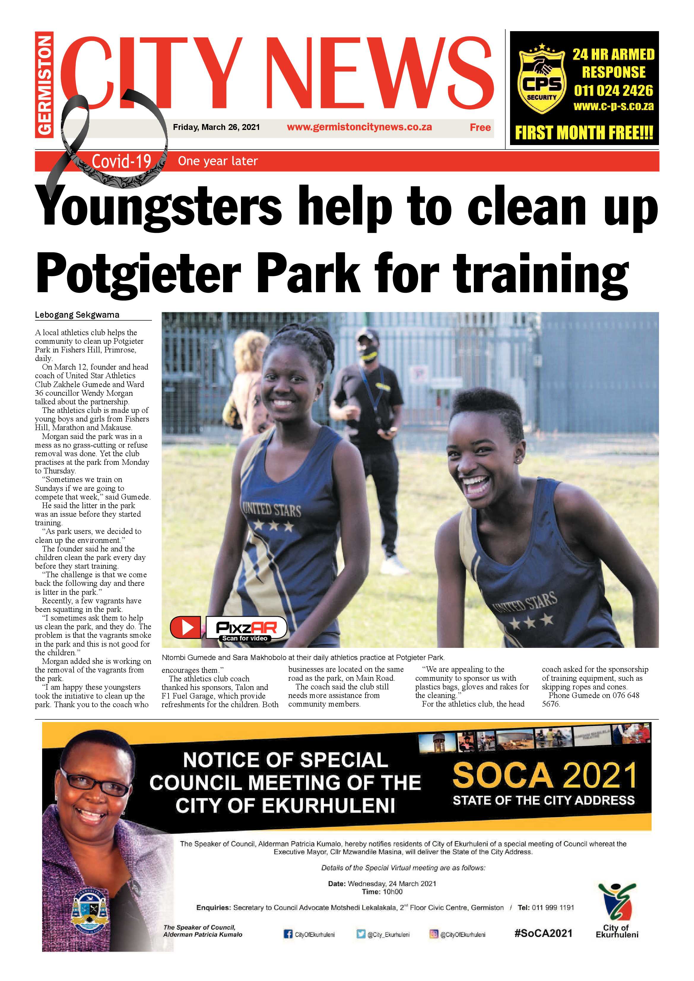 Germiston City news 26 March 2021 page 1