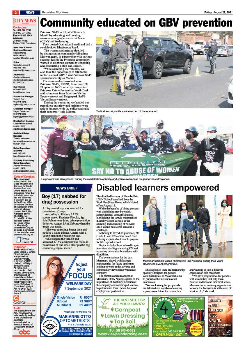 Germiston City News 27 August 2021 page 2