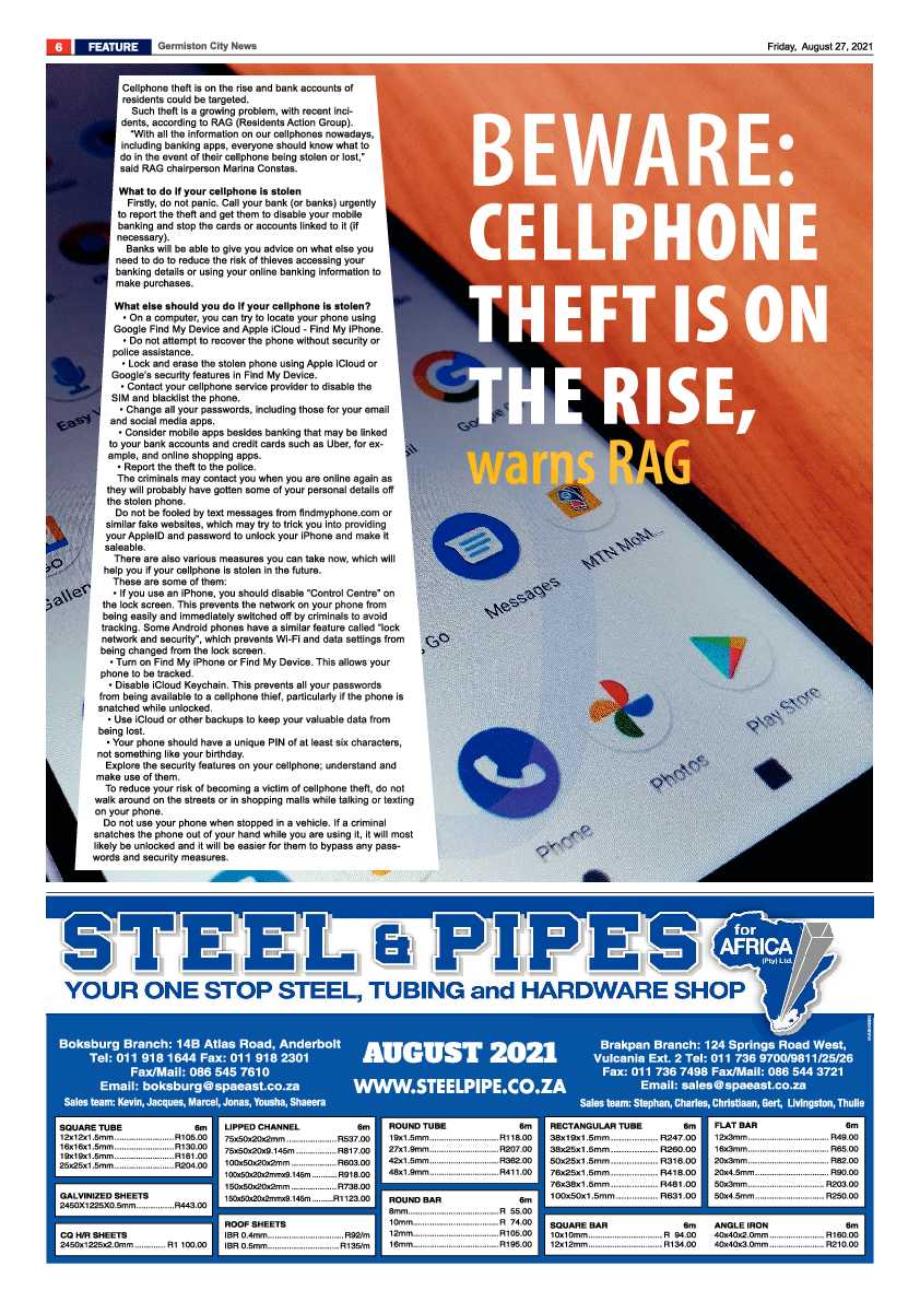 Germiston City News 27 August 2021 page 6