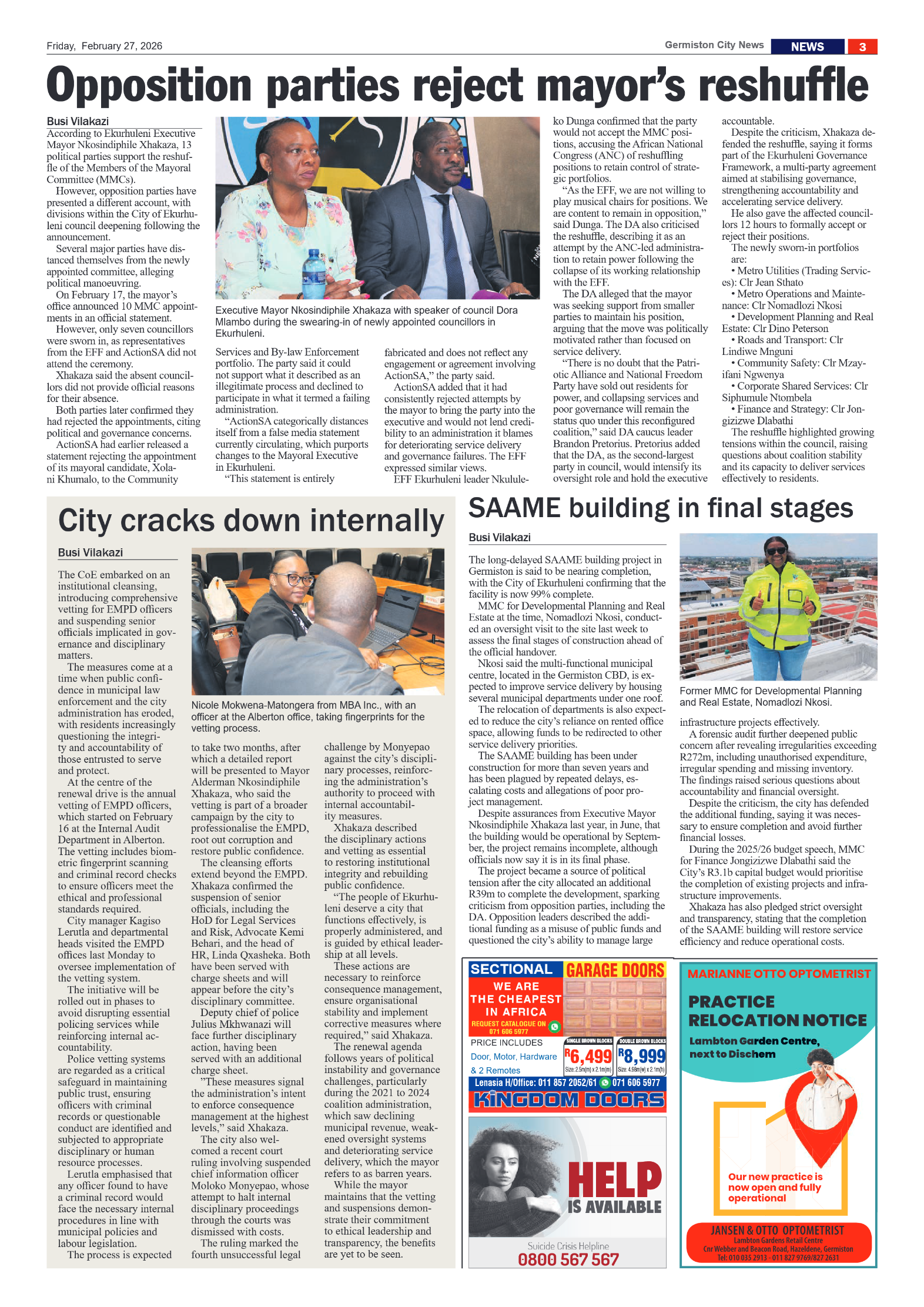 Germiston City News 27 February 2026 page 3