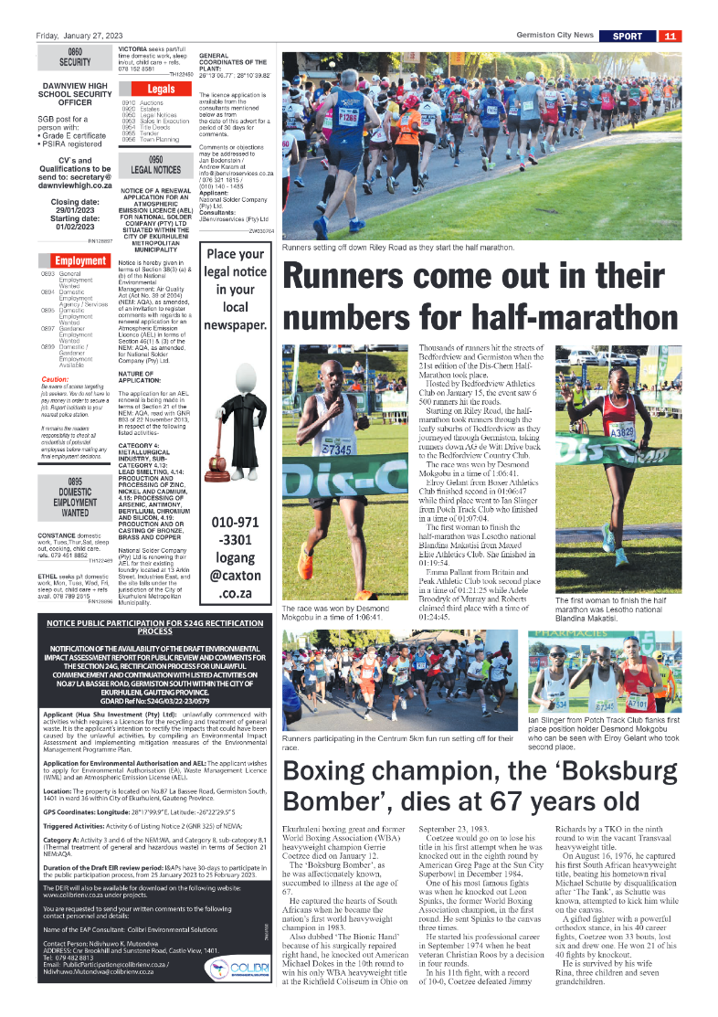 Germiston City News 27 January 2023 page 11