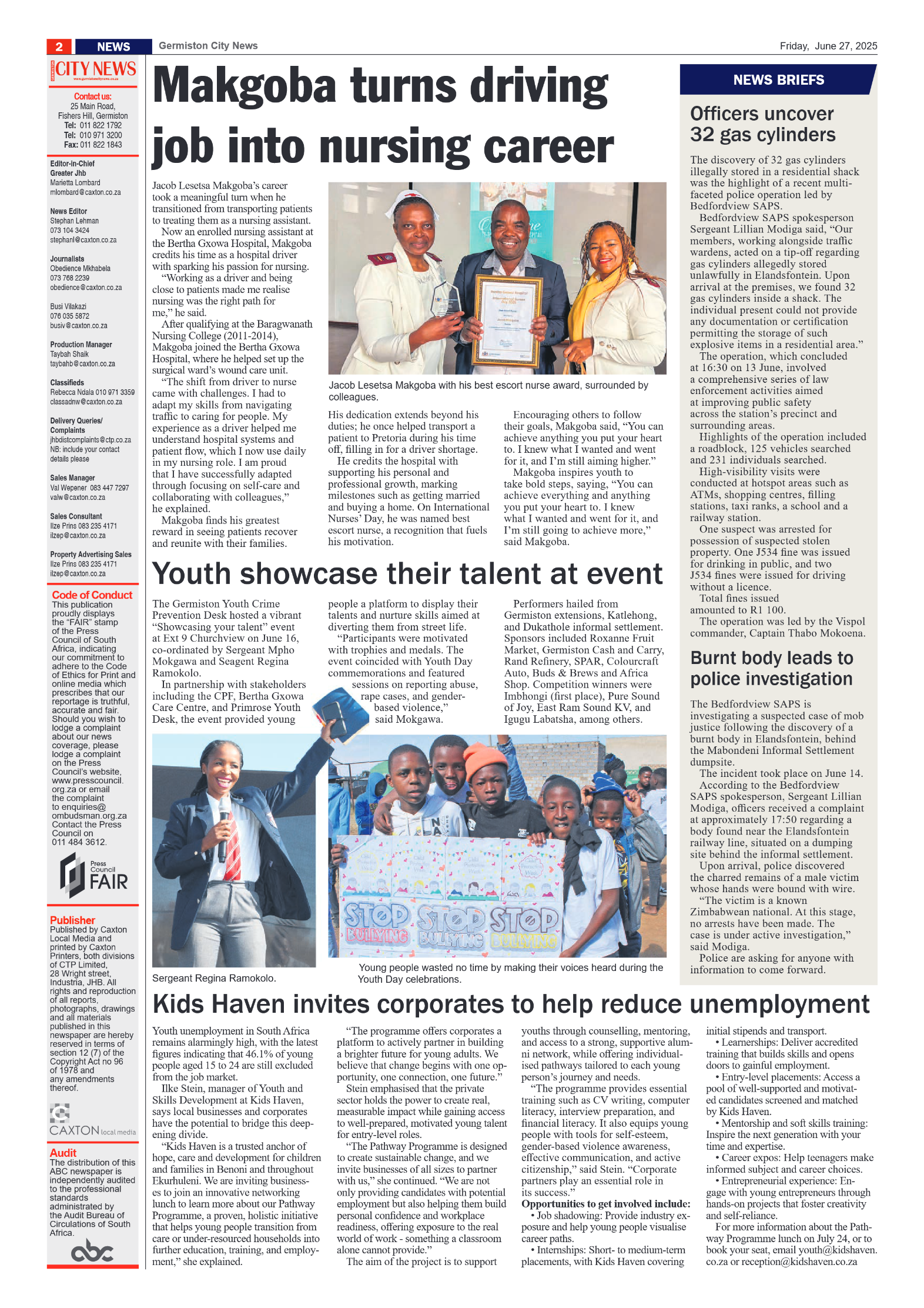 Germiston City News 27 June 2025 page 2