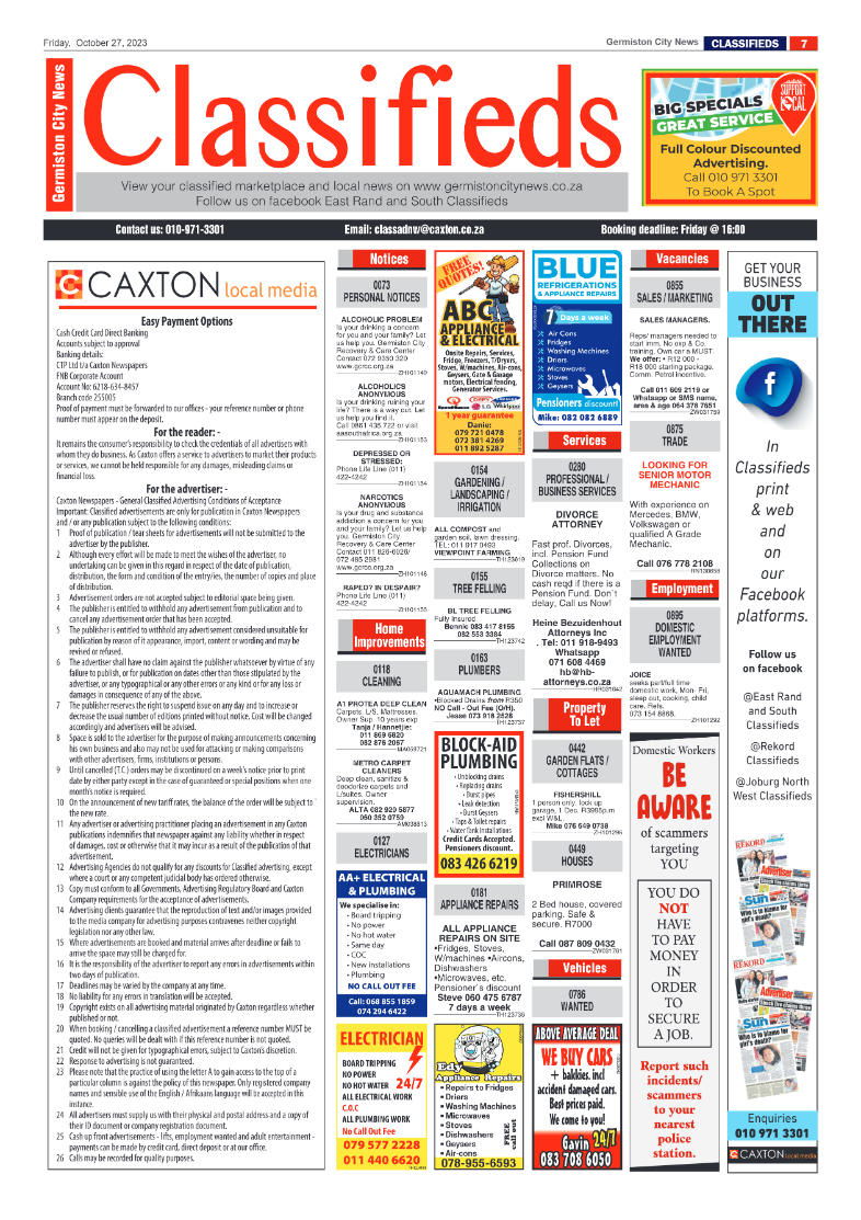 Germiston City News 27 October 2023 page 7