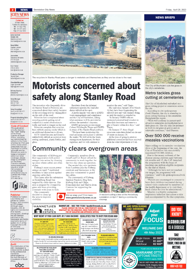 Germiston City News 28 April 2023 page 2