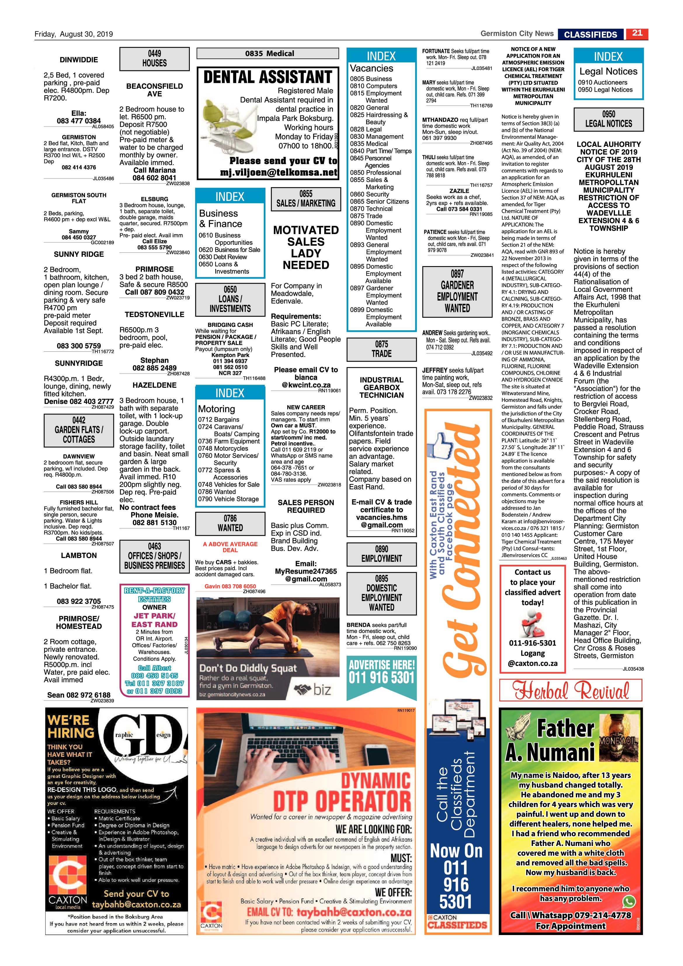 Germiston City News 28 August 2019 page 21