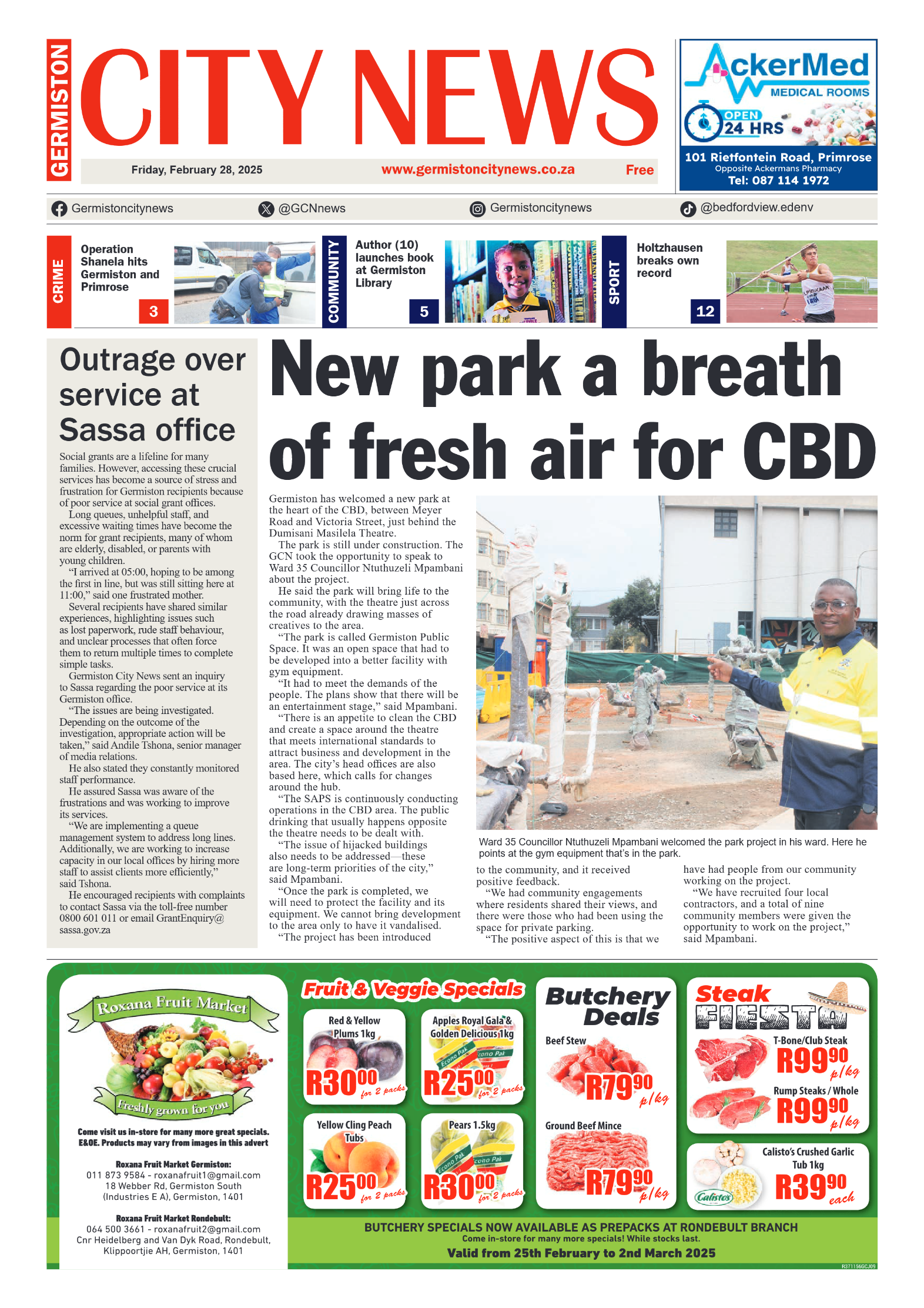 Germiston City News 28 February 2025 page 1