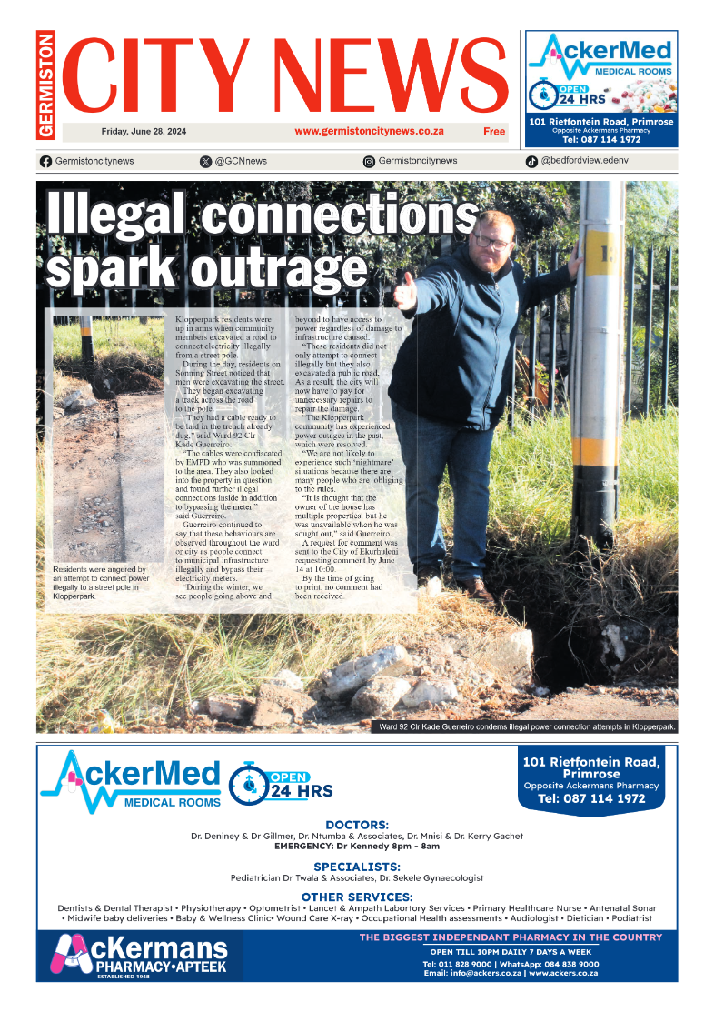 Germiston City News 28 June 2024 page 1