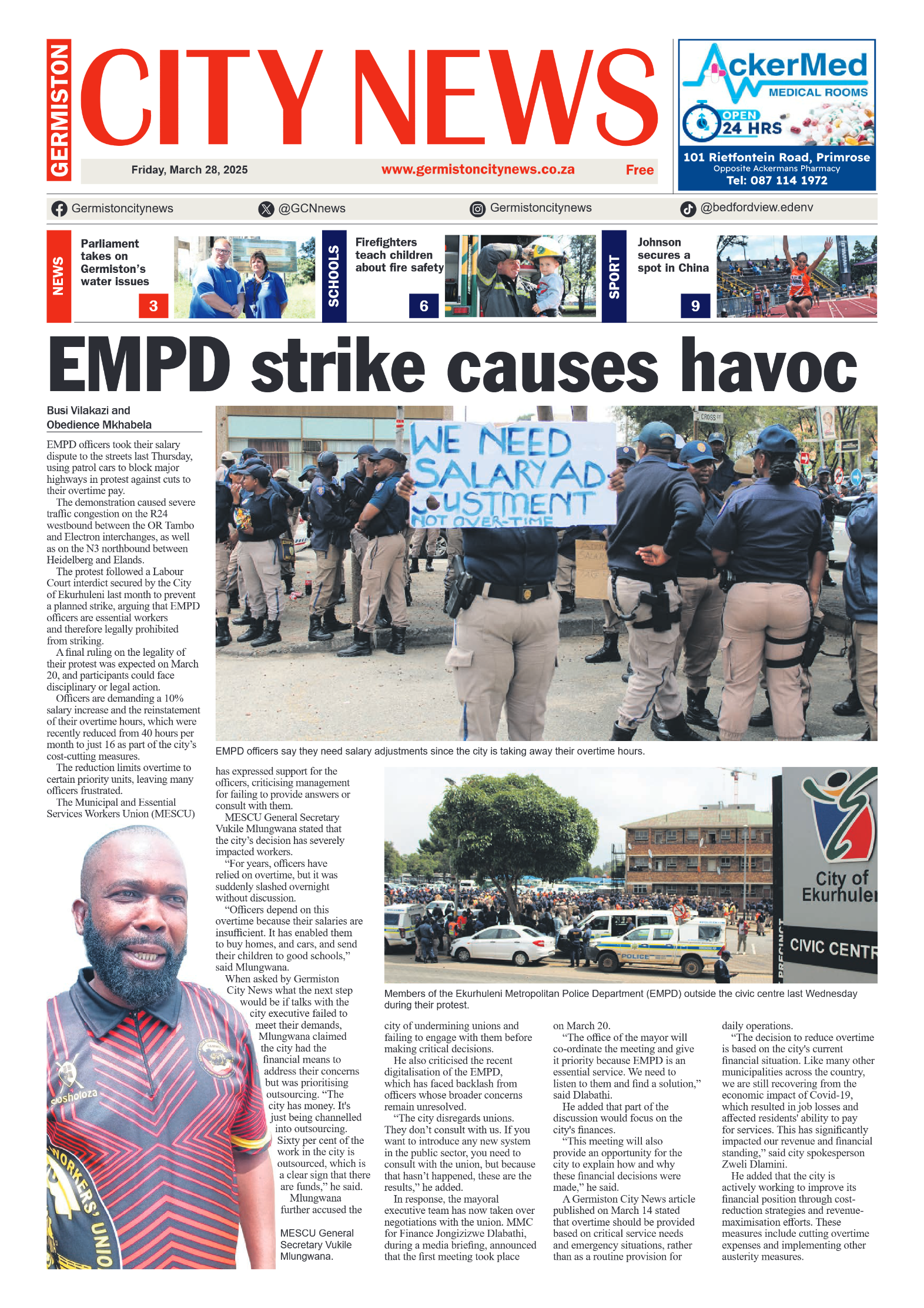Germiston City News 28 March 2025 page 1
