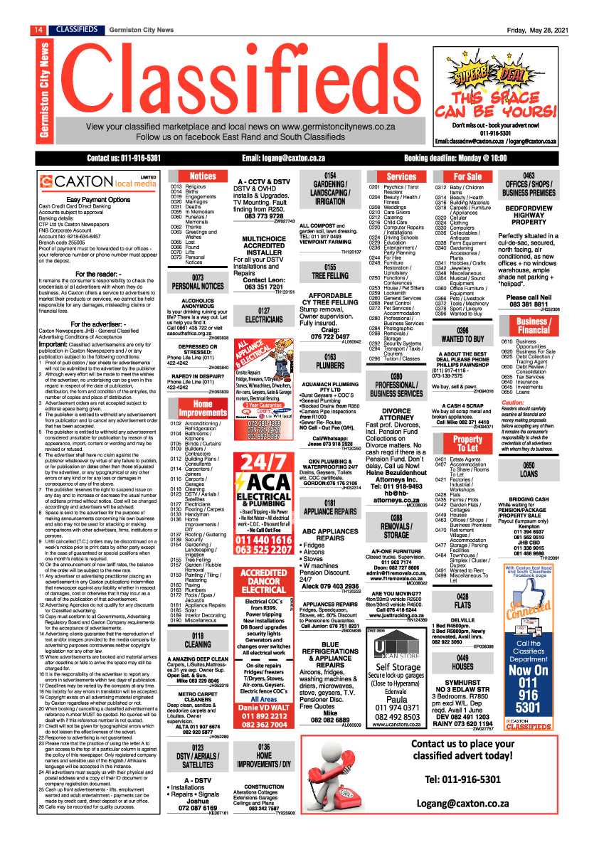 Germiston City News 28 May 2021 page 14