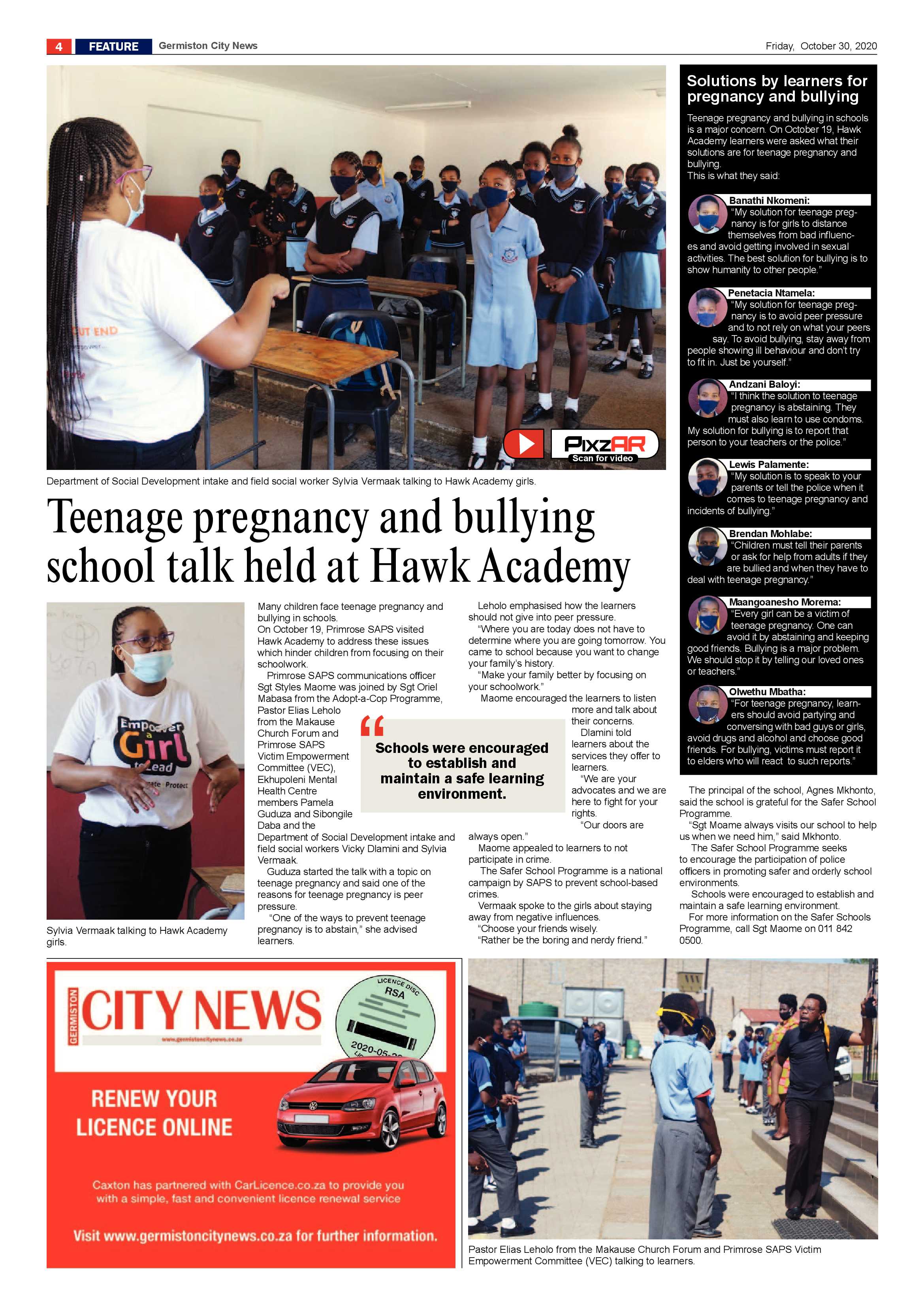 Germiston City News 28 October  2020 page 4