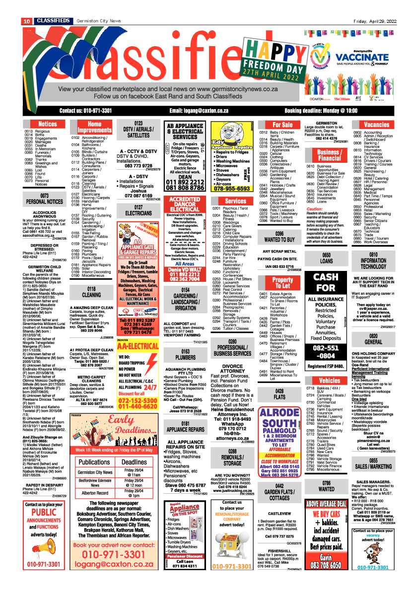 Germiston City News 29 April 2022 page 12