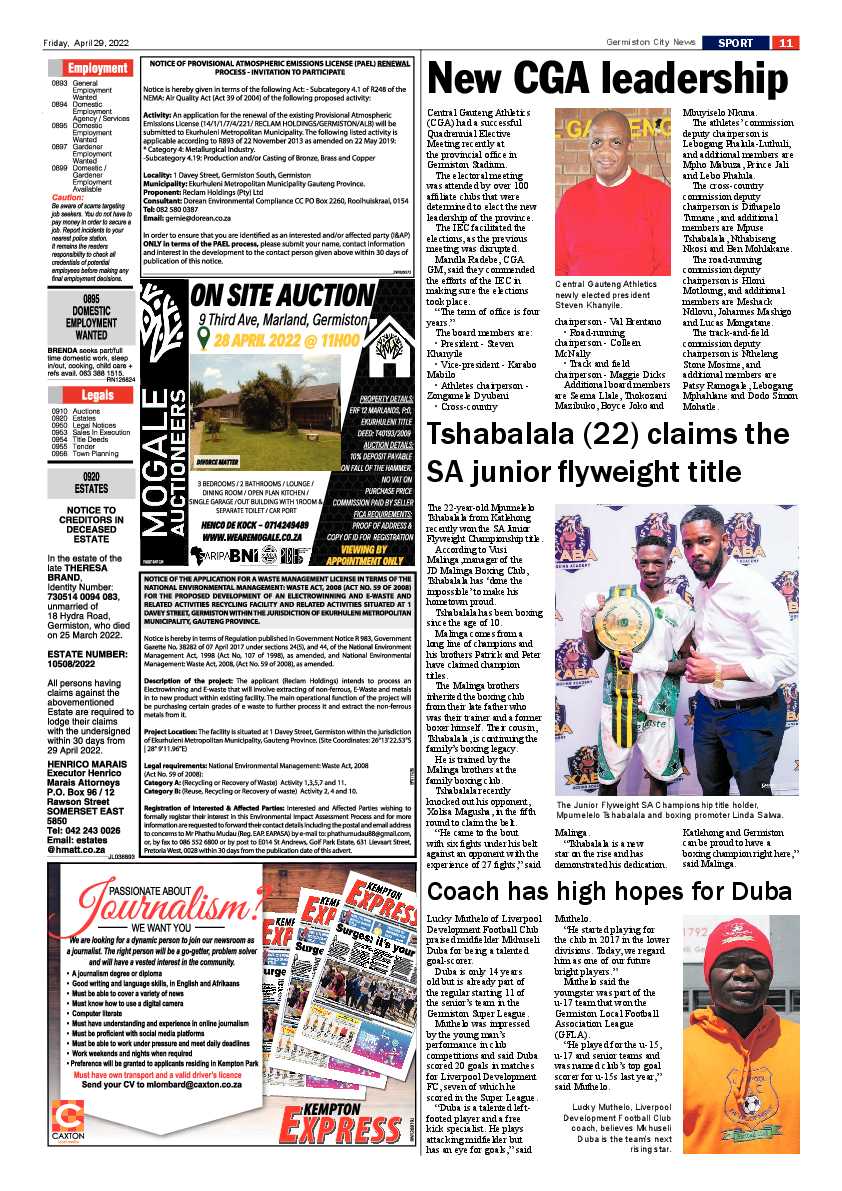 Germiston City News 29 April 2022 page 13