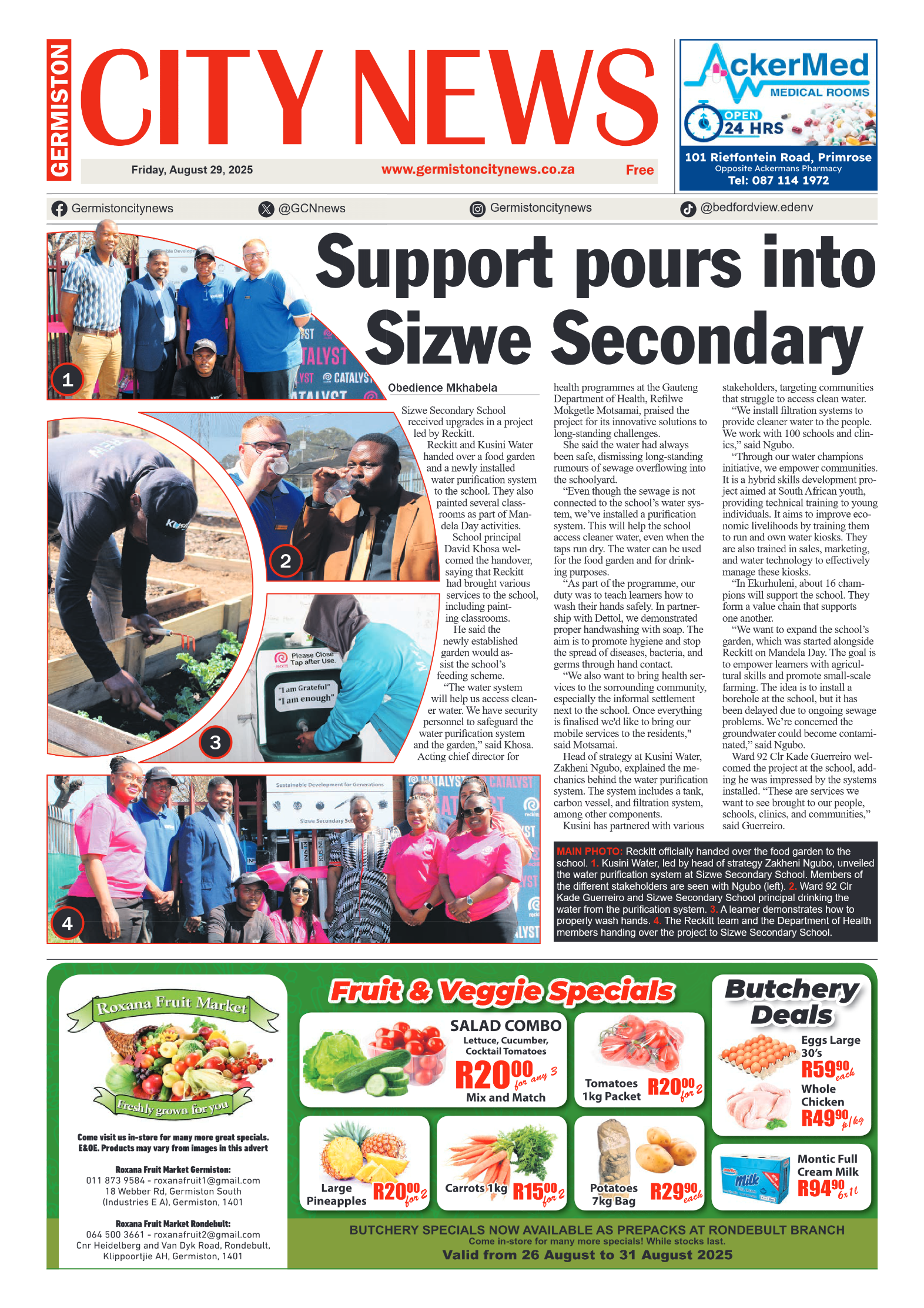 Germiston City News 29 August 2025 page 1