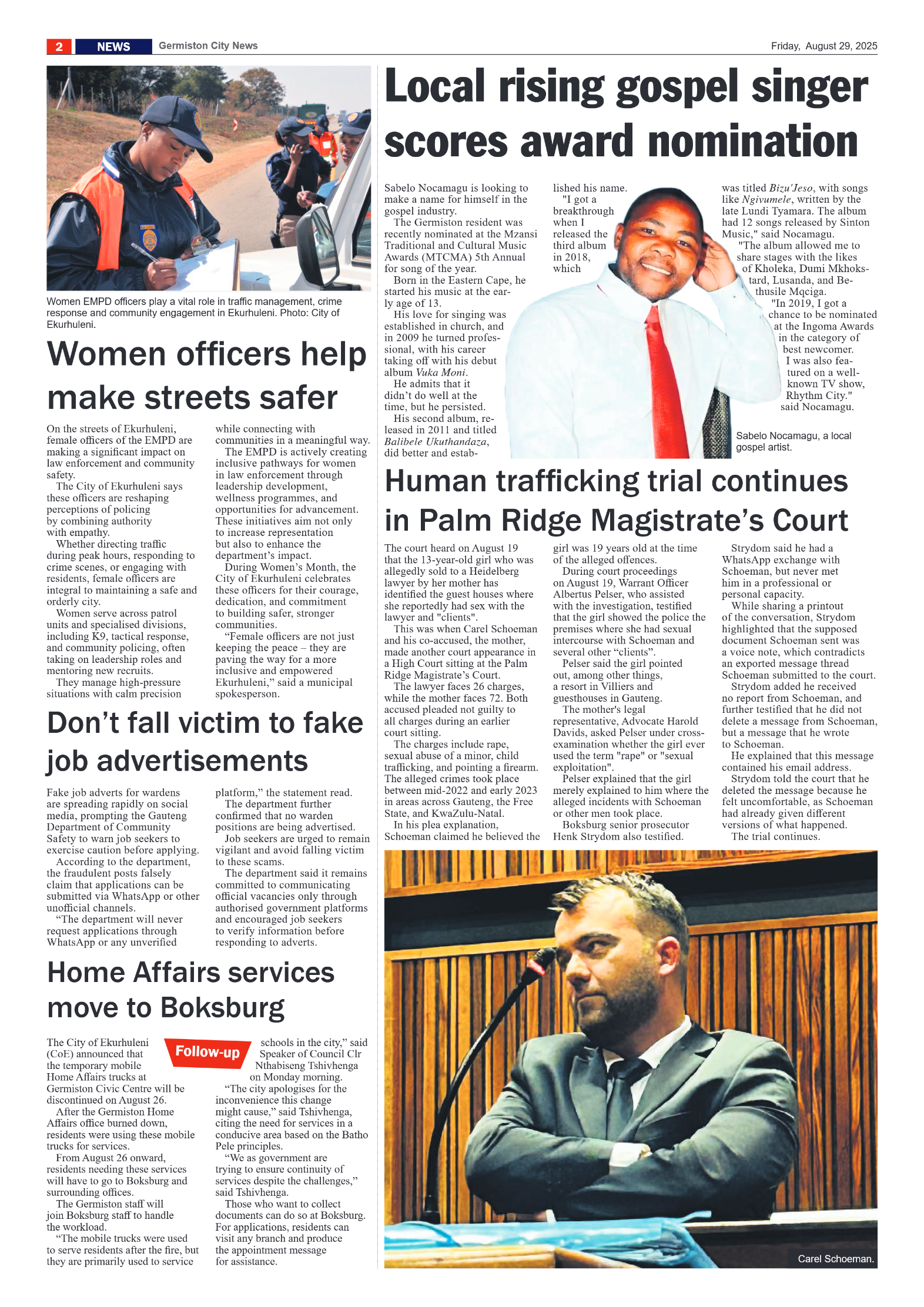 Germiston City News 29 August 2025 page 2
