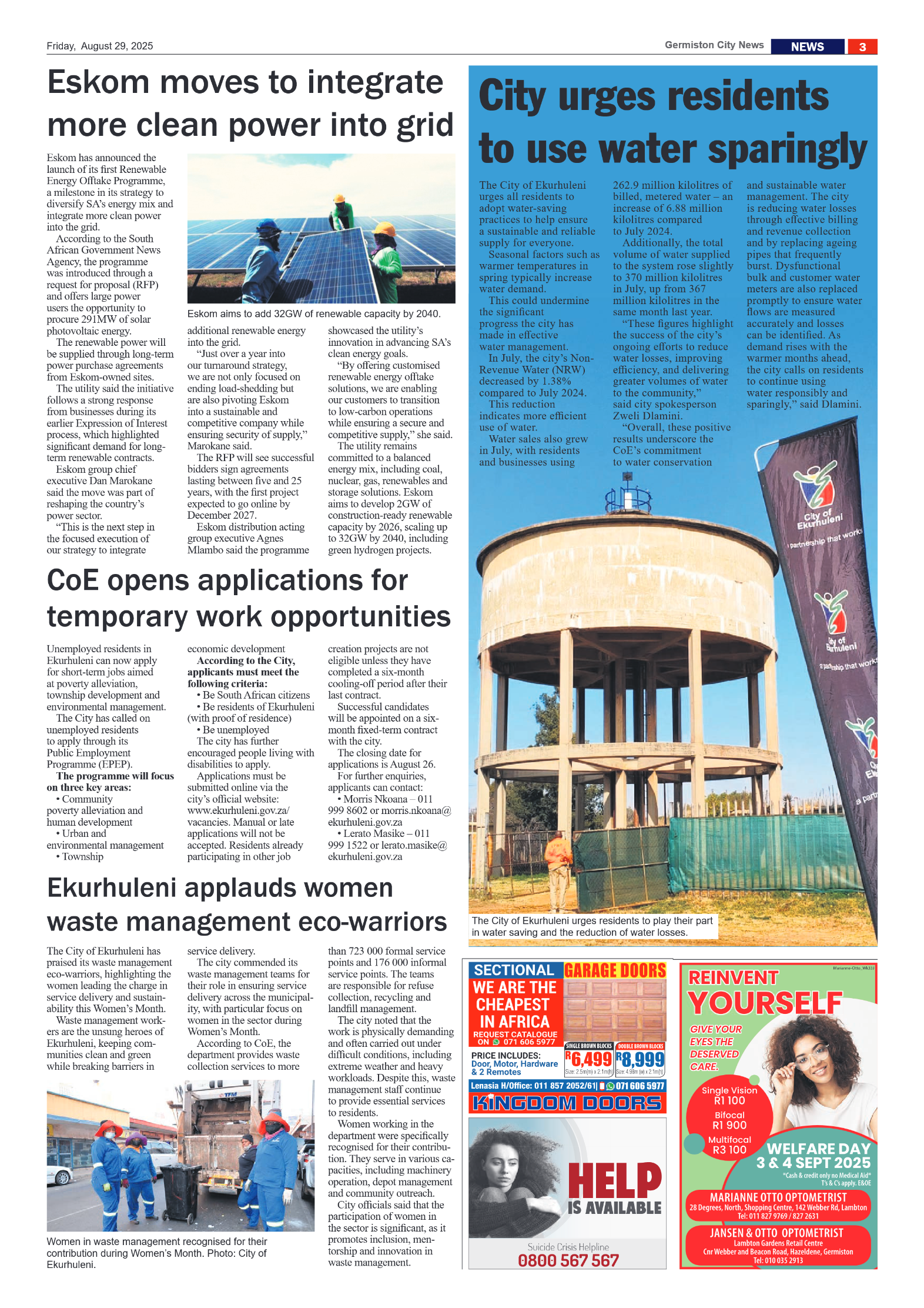 Germiston City News 29 August 2025 page 3