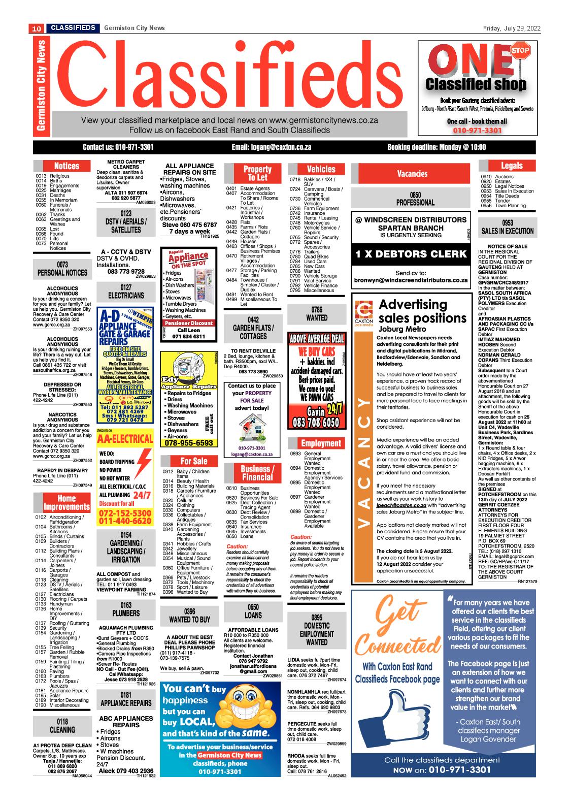 Germiston City News 29 July 2022 page 10