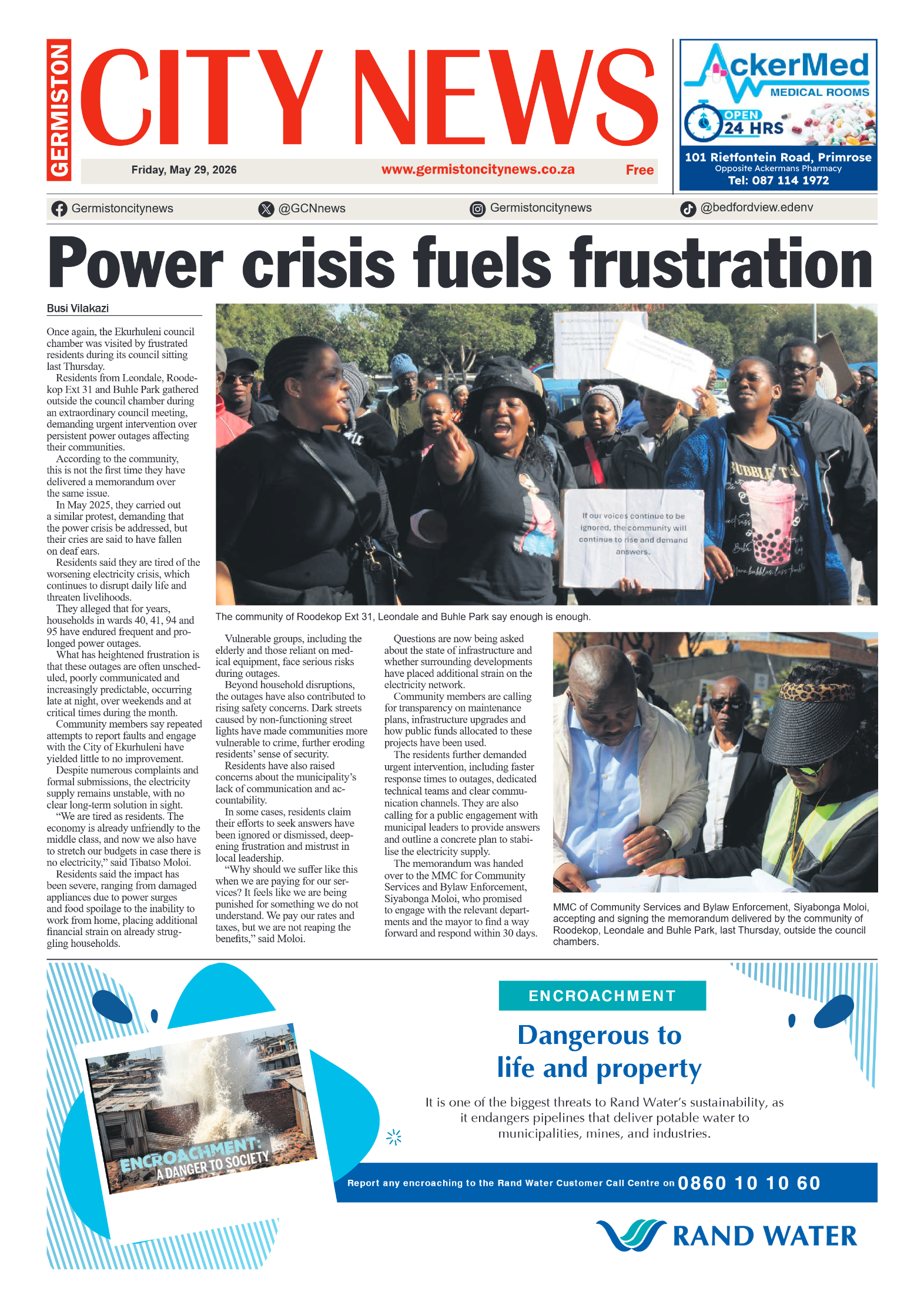 Germiston City News 29 May 2026 page 1