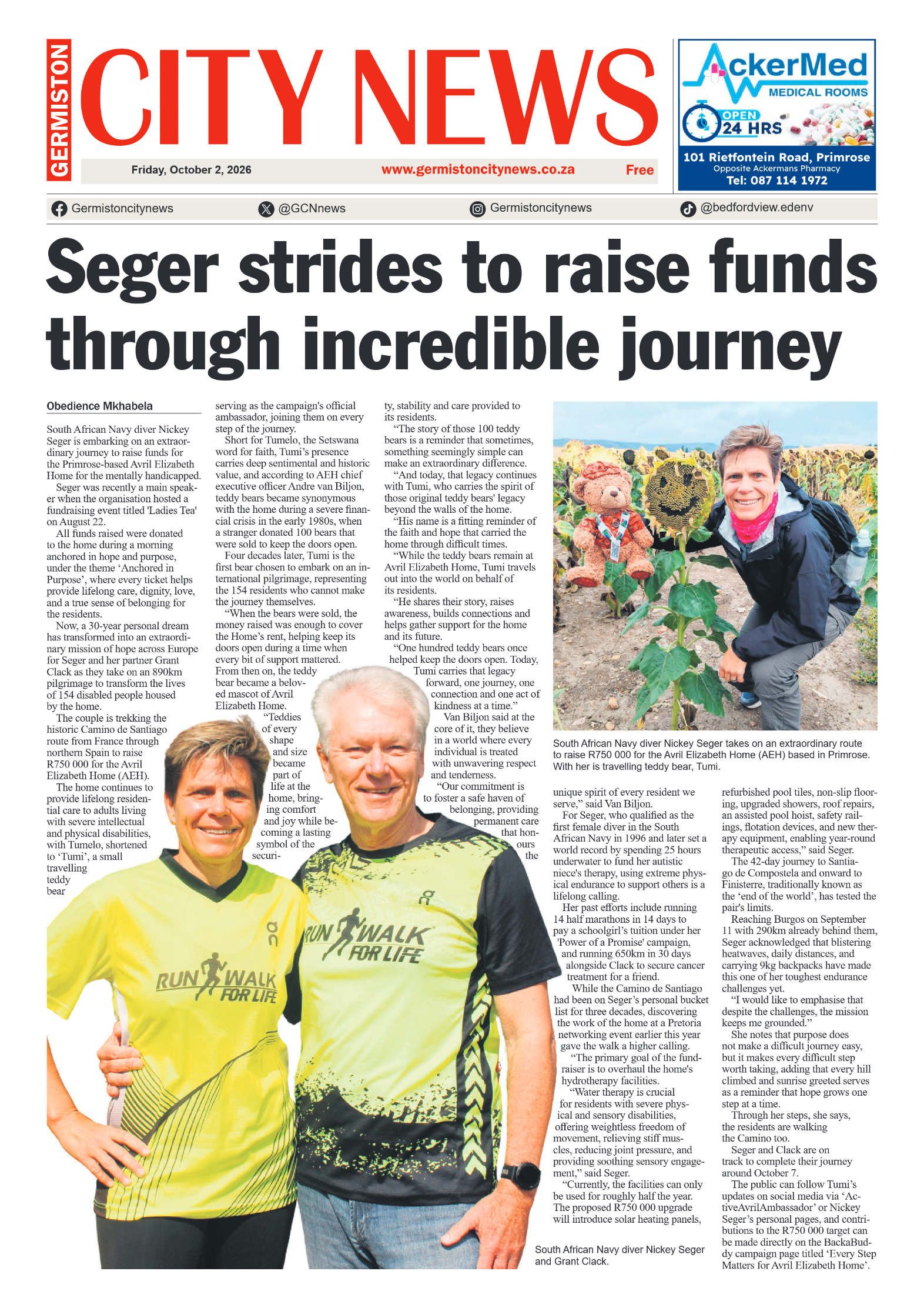 Germiston City News 2 October 2026 page 1