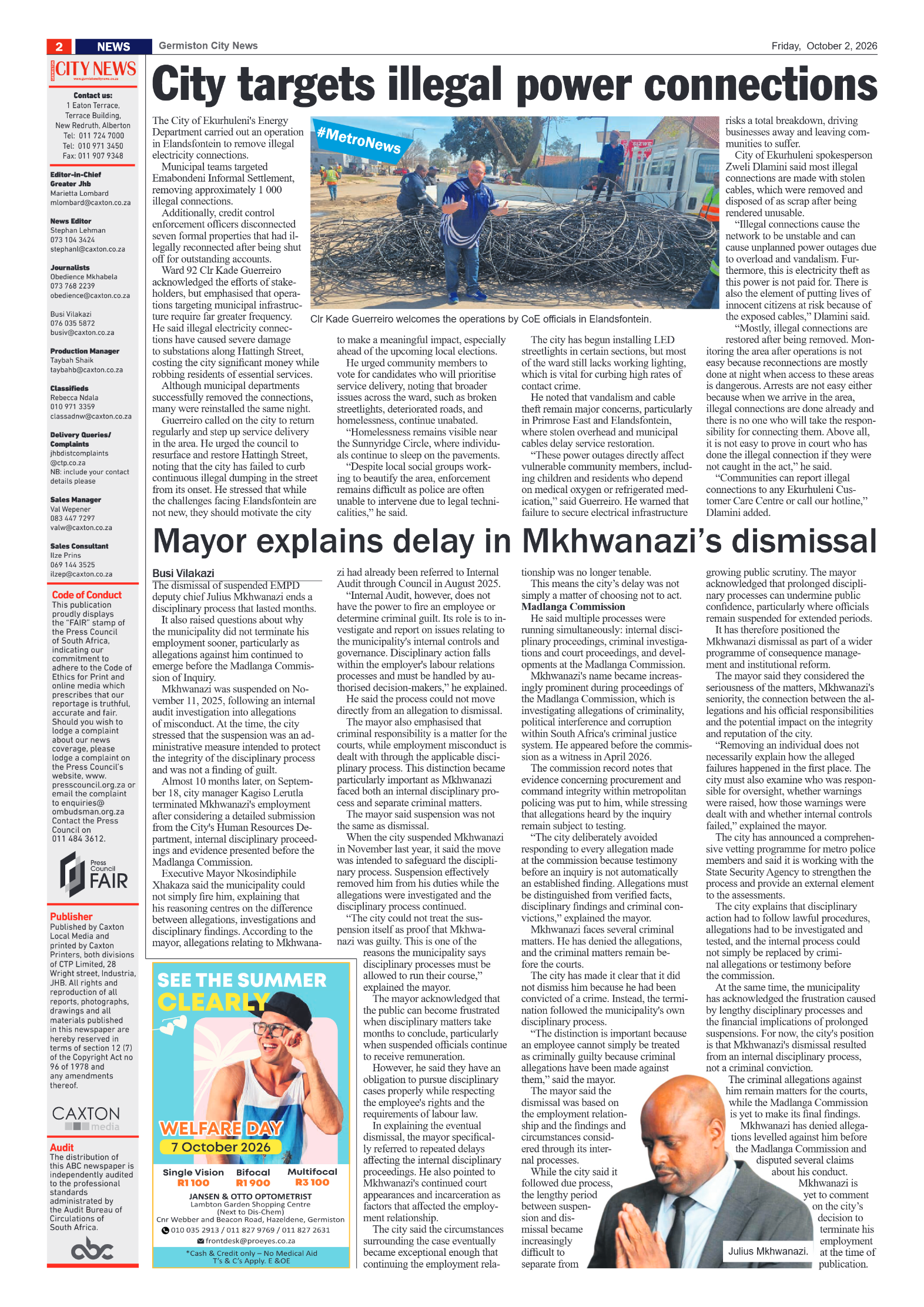 Germiston City News 2 October 2026 page 2