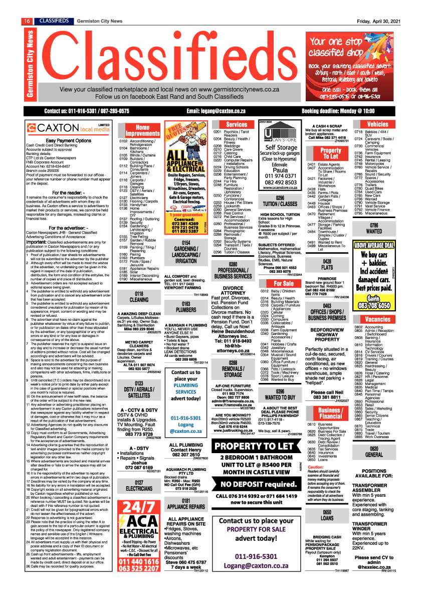 Germiston City News 30 April 2021 page 16