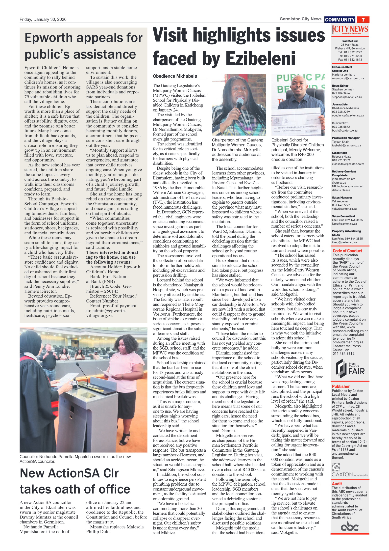 Germiston City News 30 January 2026 page 7
