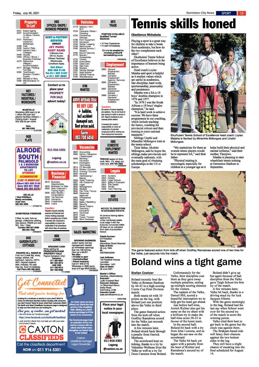 Germiston City News 30 July 2021 page 15