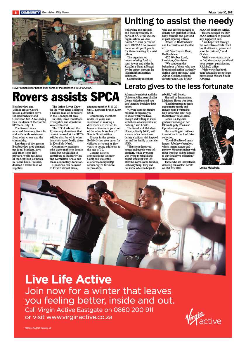 Germiston City News 30 July 2021 page 6