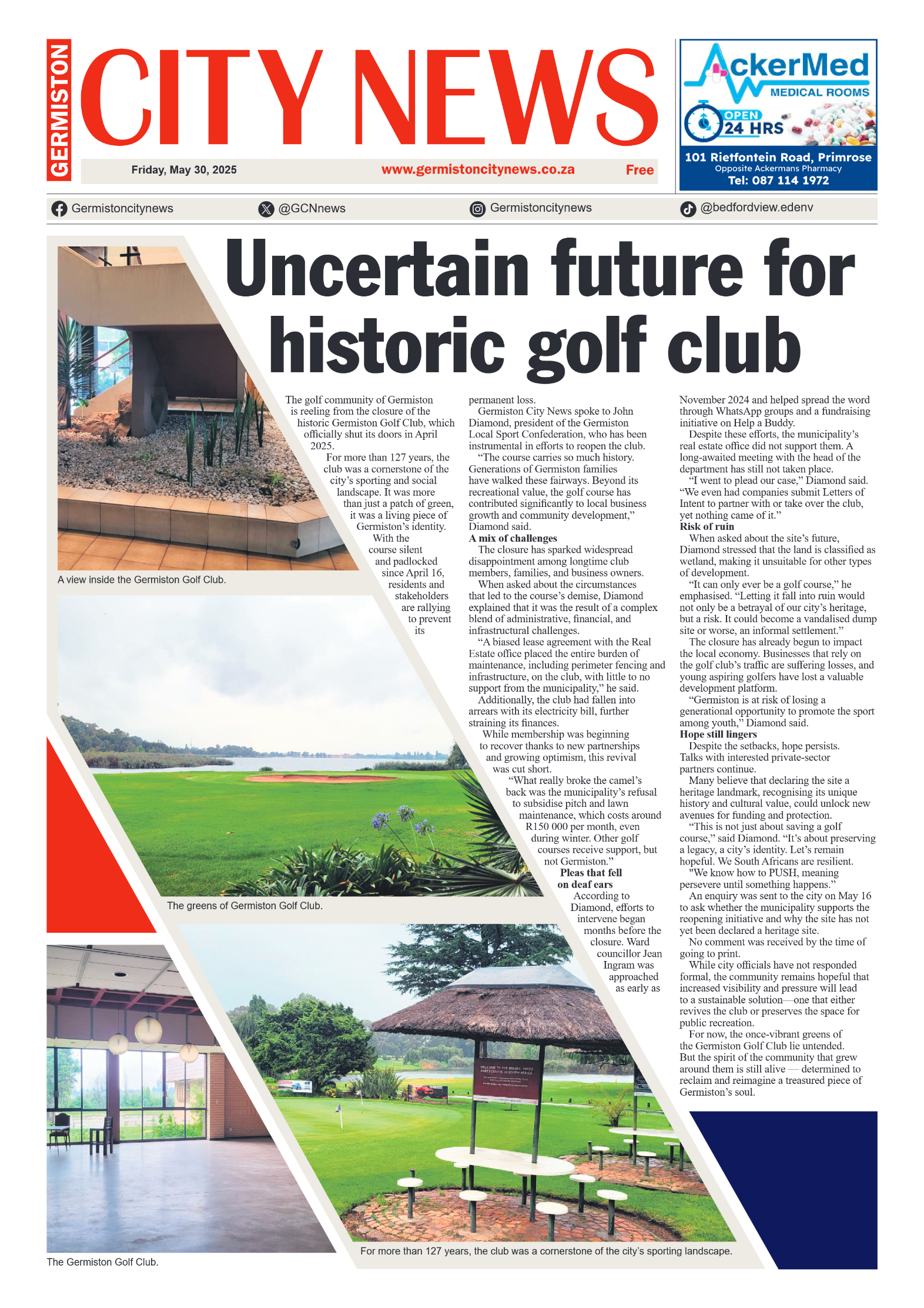 Germiston City News 30 May 2025 page 1