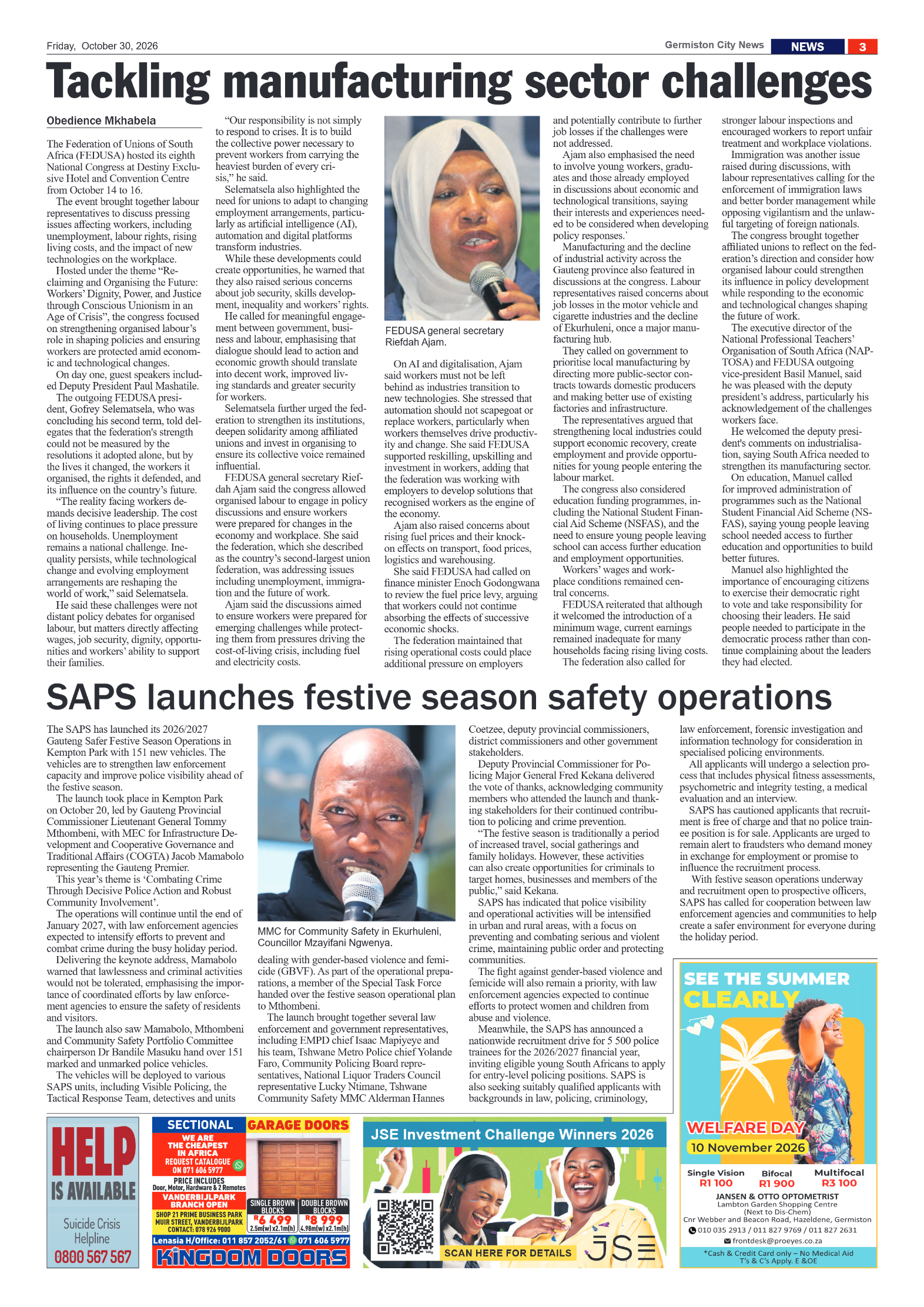 Germiston City News 30 October 2026 page 3