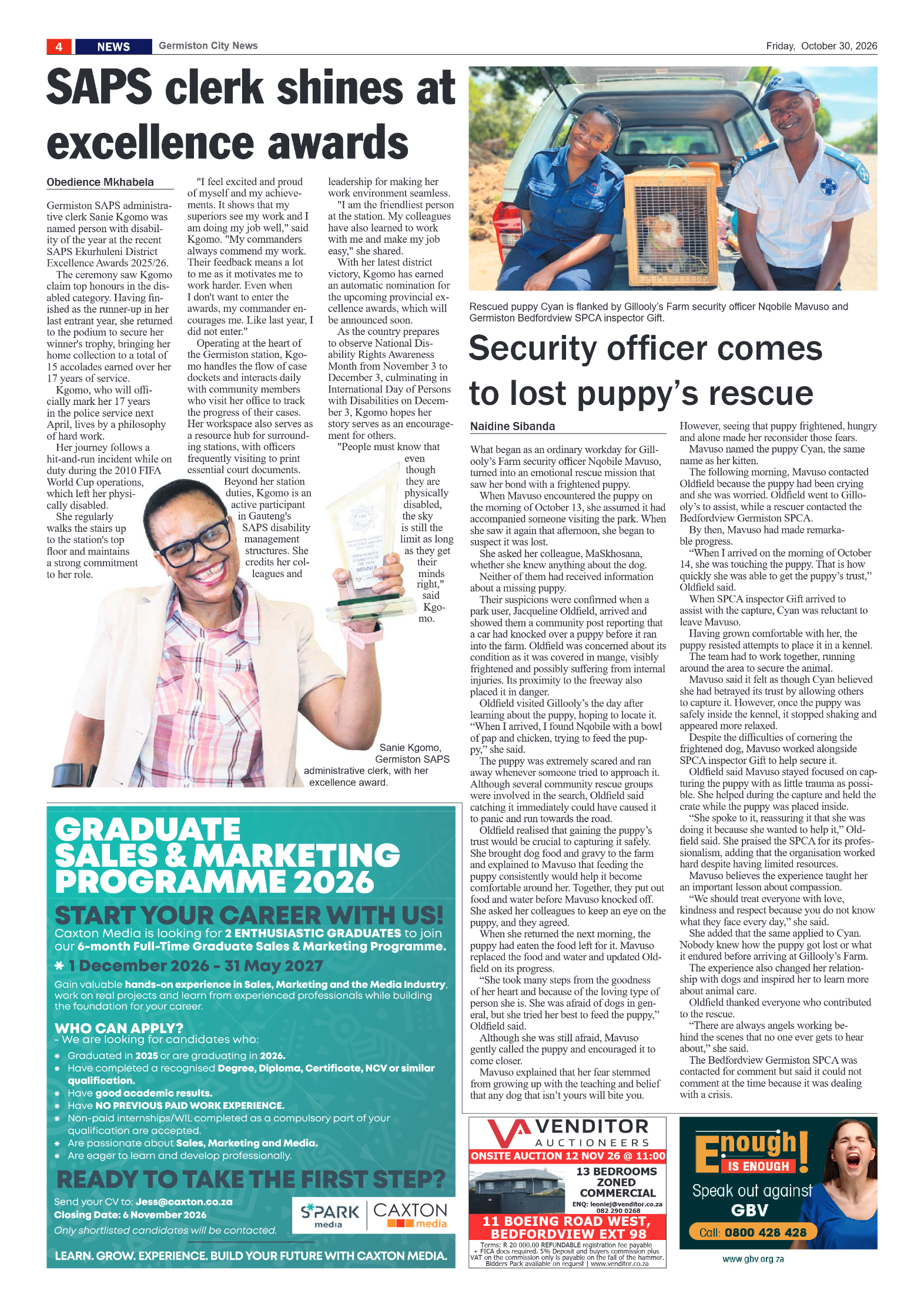 Germiston City News 30 October 2026 page 4