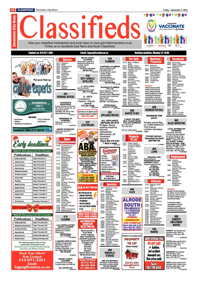 Germiston City News 3 December 2021 page 12
