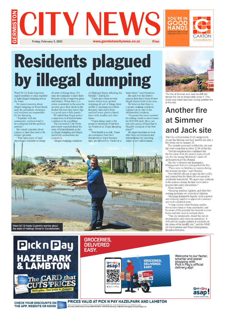 Germiston City News 3 February 2023 page 1