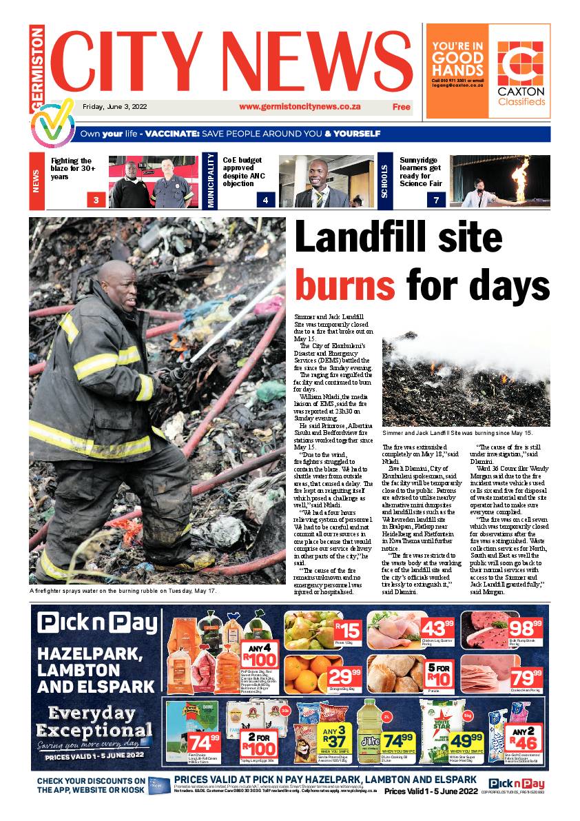 Germiston City News 3 June 2022 page 1