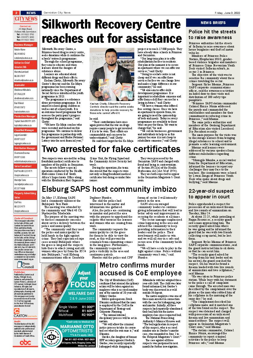 Germiston City News 3 June 2022 page 2