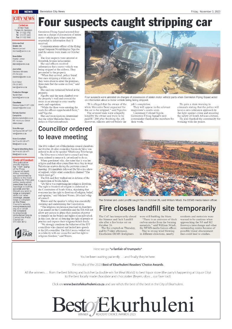 Germiston City News 3 November 2023 page 2