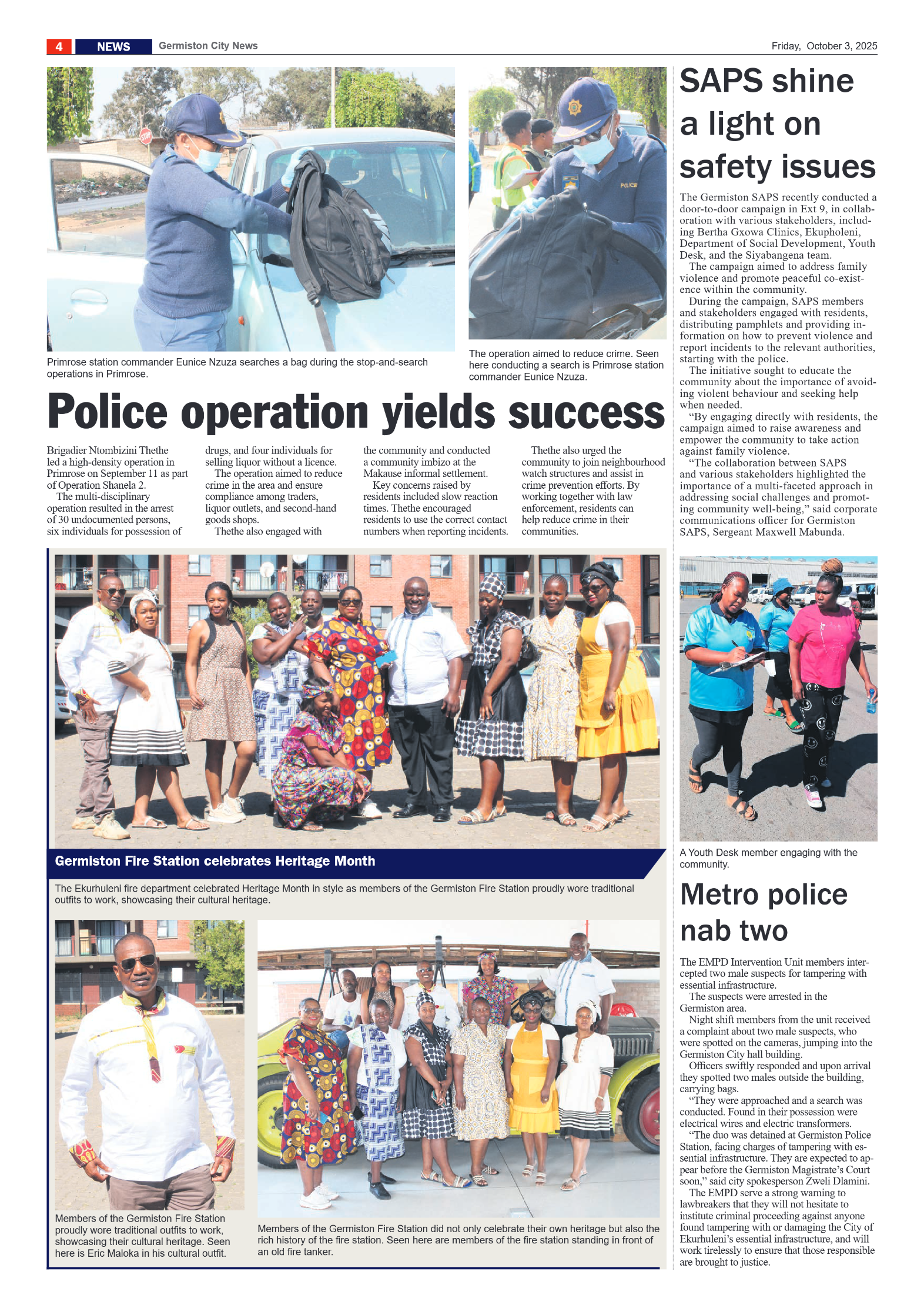 Germiston City News 3 October 2025 page 4
