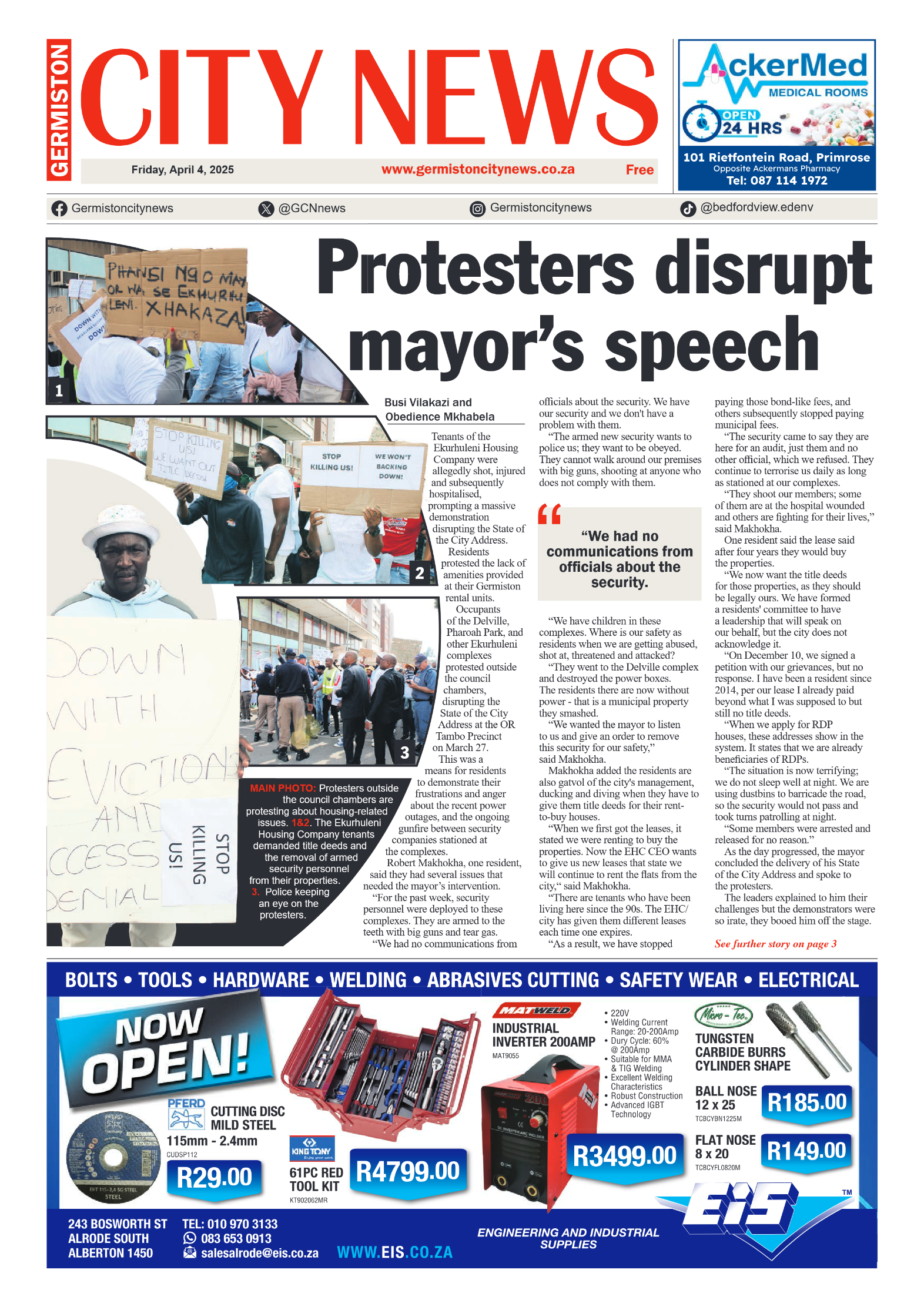 Germiston City News 4 April 2025 page 1