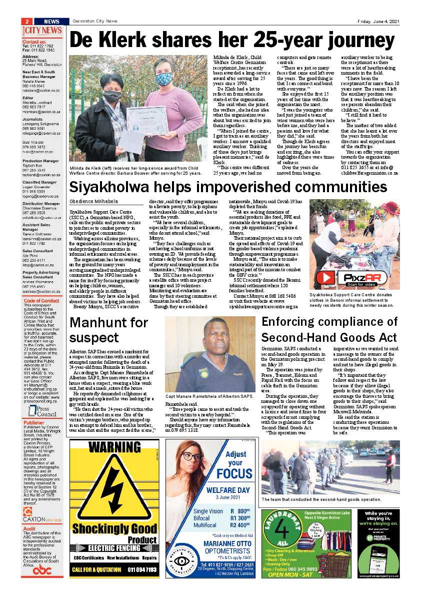 Germiston City News 4 June 2021 page 2