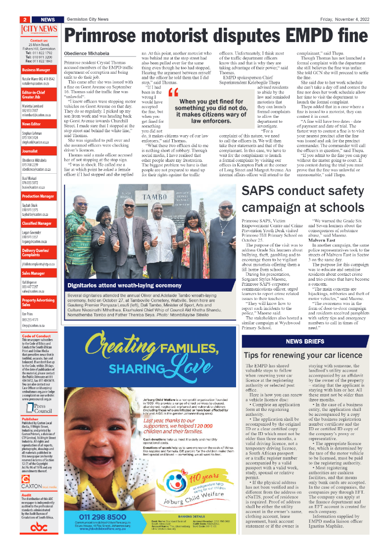 Germiston City News 4 Nov 2022 page 2