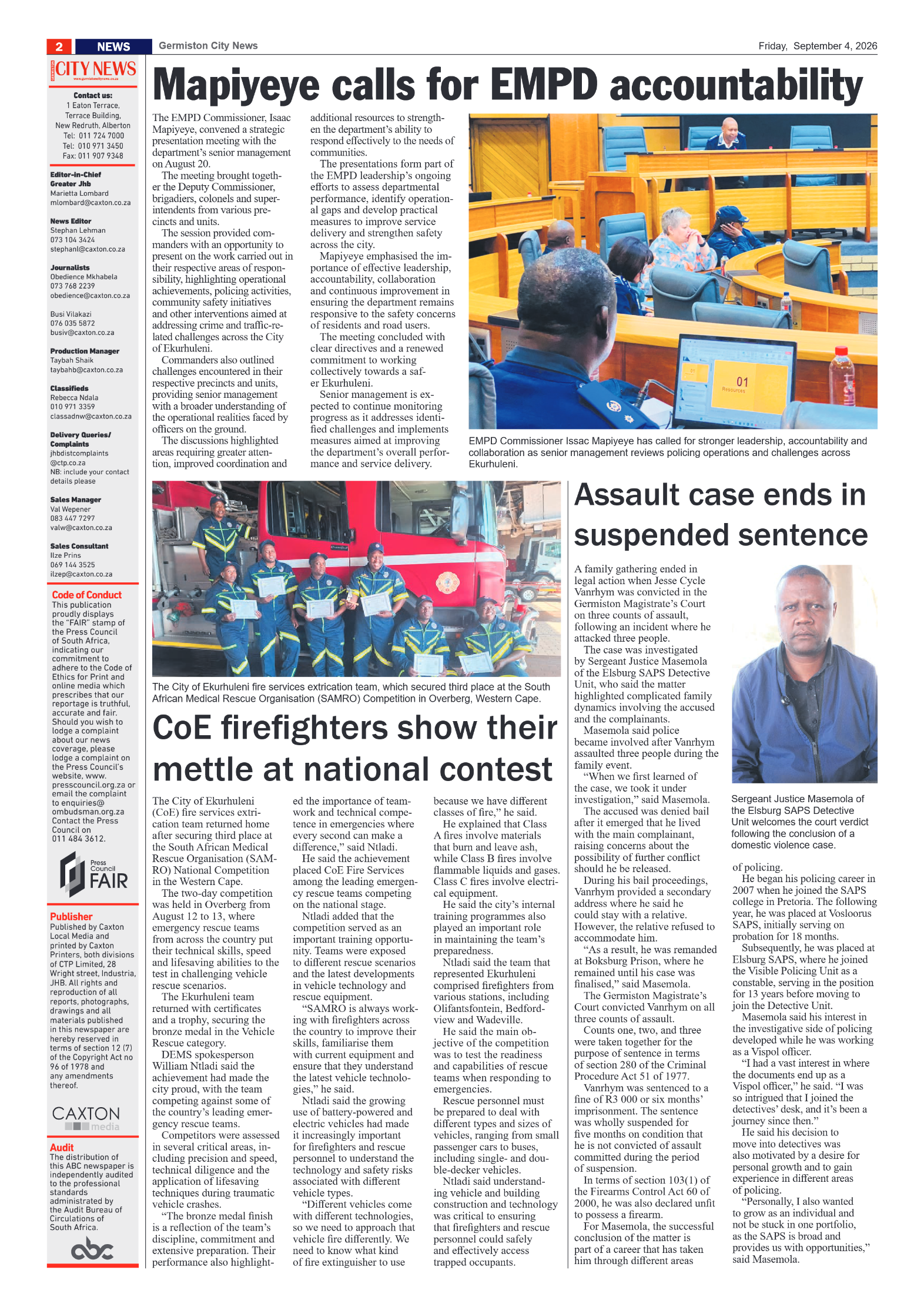 Germiston City News 4 September 2026 page 2