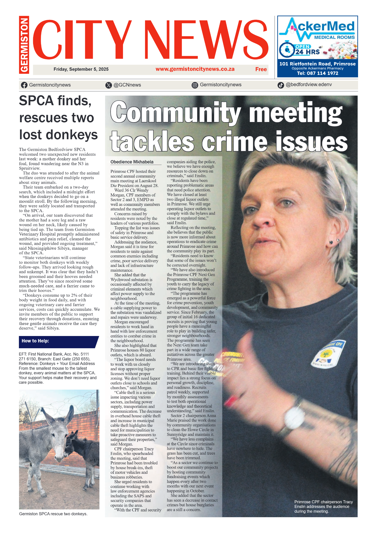 Germiston City News 5 September 2025 page 1