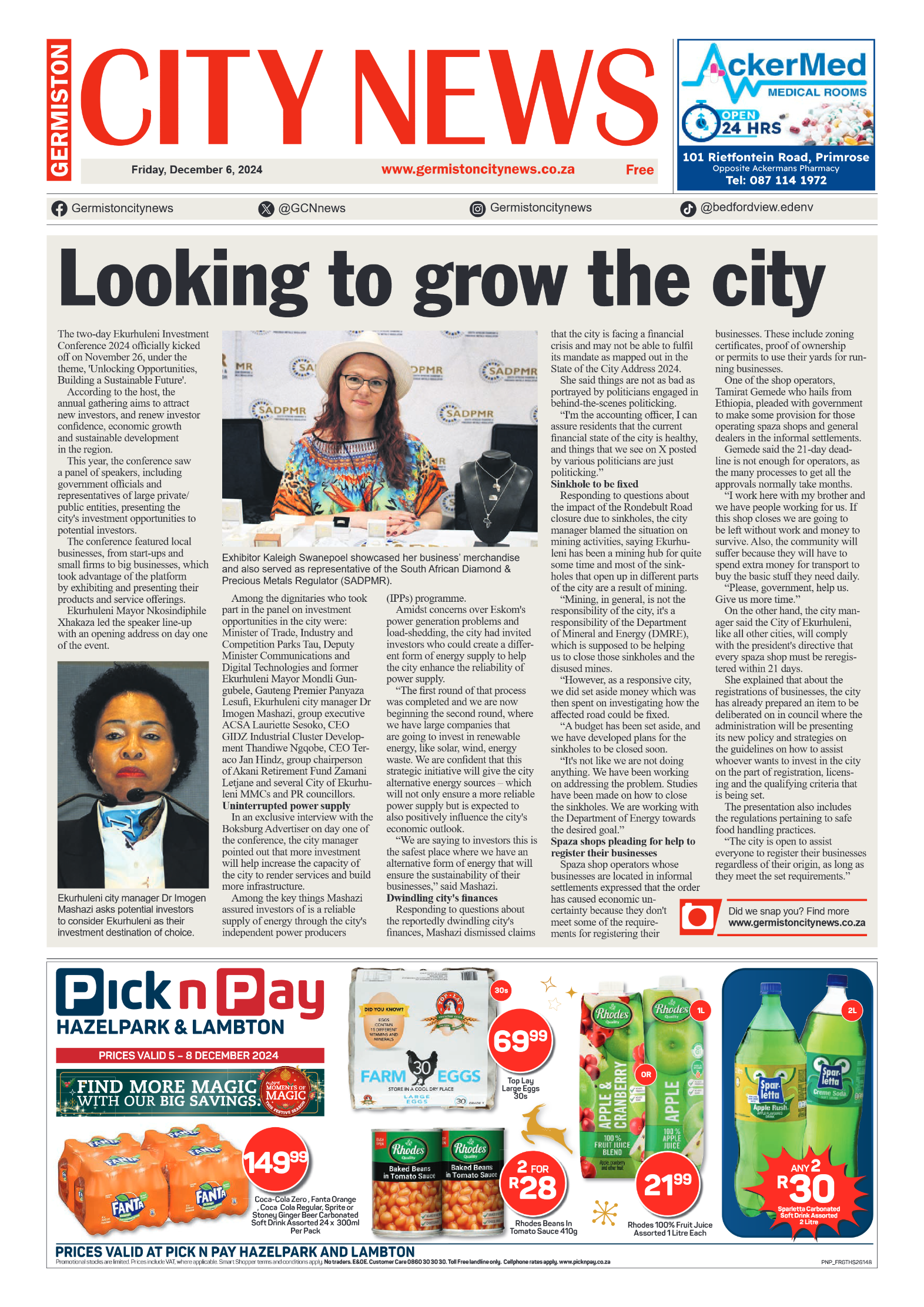 Germiston City News 6 December 2024 page 1