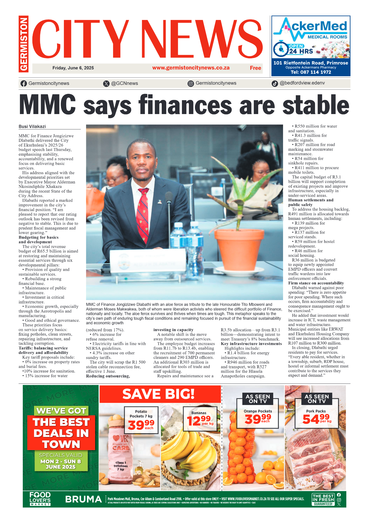 Germiston City News 6 June 2025 page 1