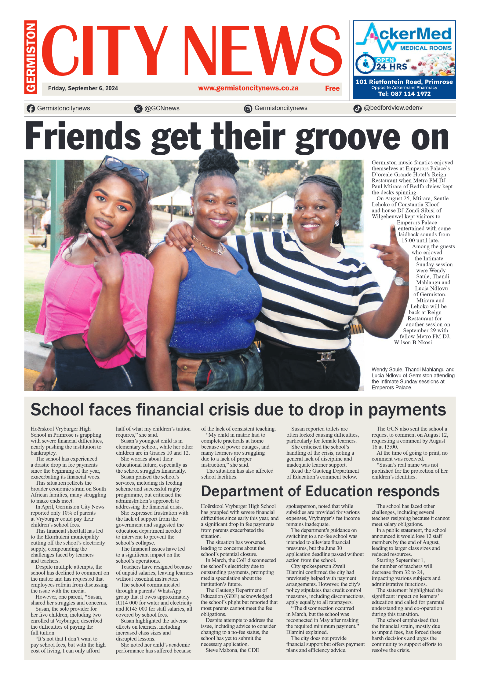 Germiston City News 6 September 2024 page 1