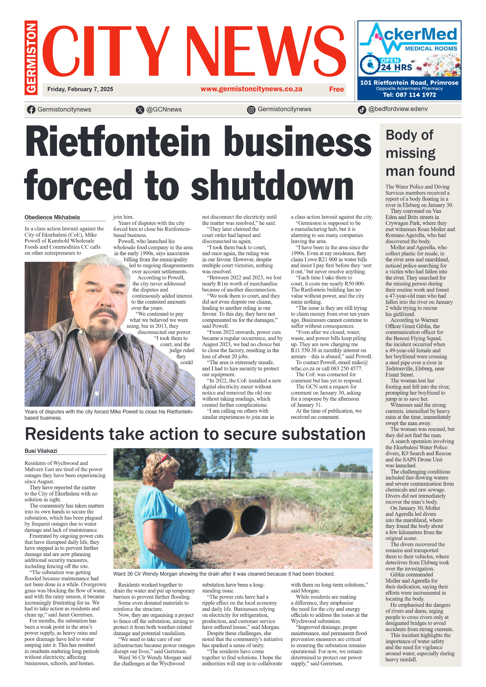 Germiston City News 7 February 2025 page 1