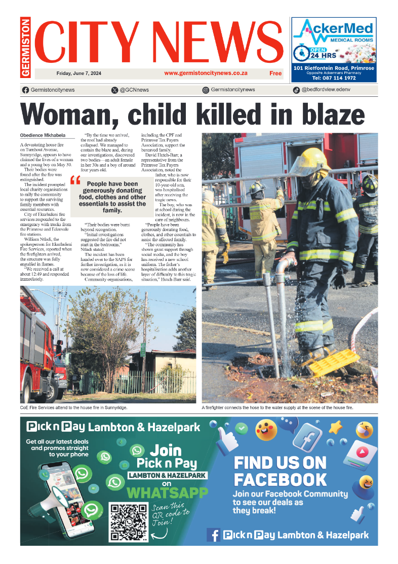 Germiston City News 7 June 2024 page 1