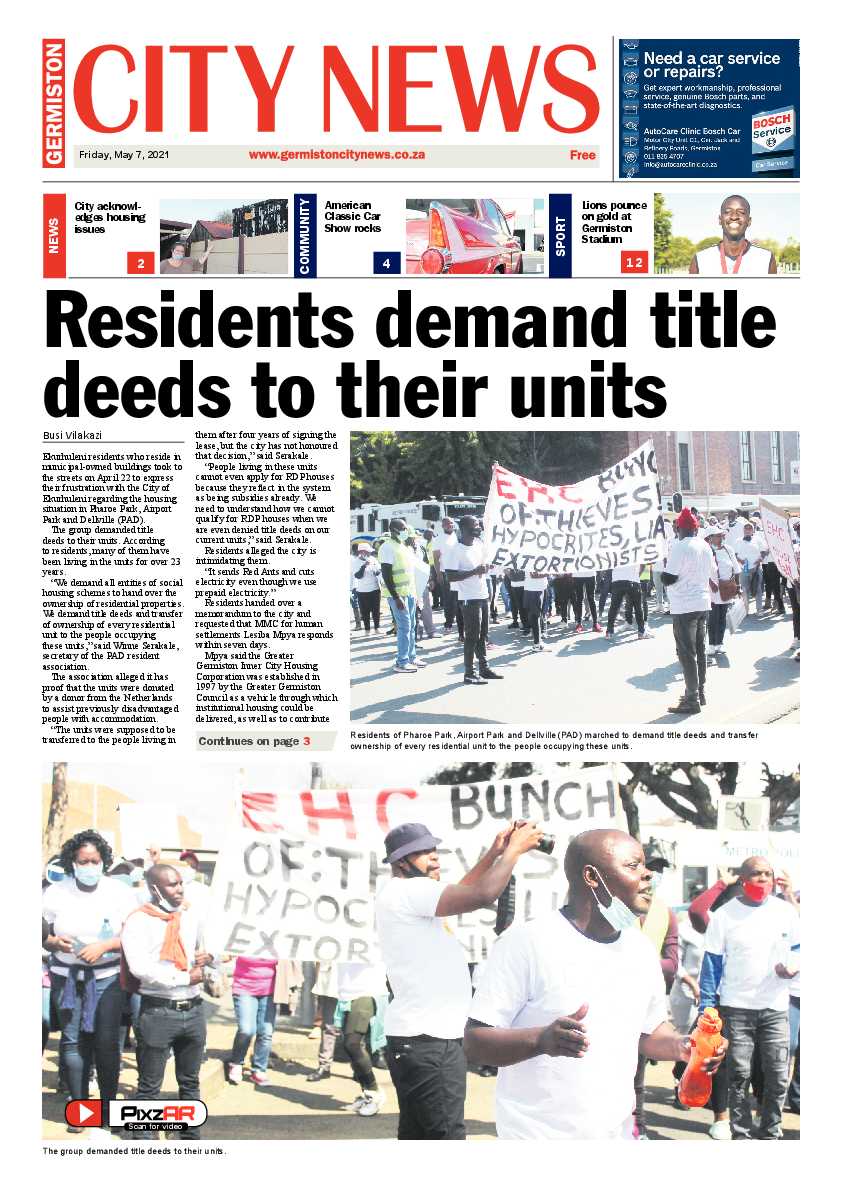 Germiston City News 7 May 2021 page 1